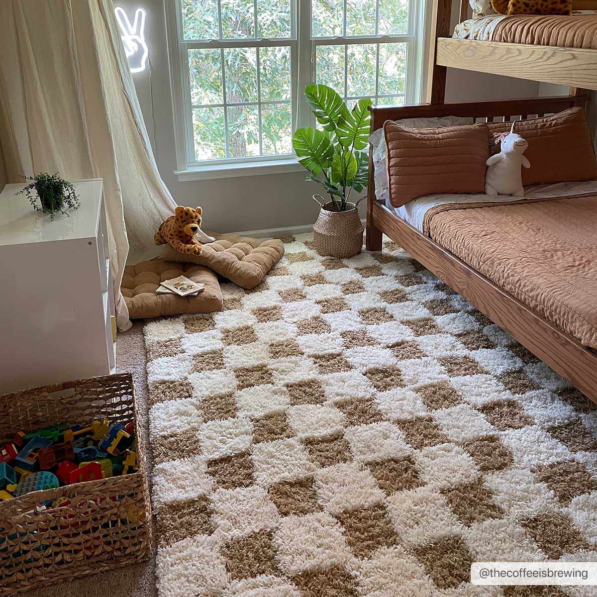 Modern Geometrical Mustard and Ivory Checkered Board Plush Pile Moroccan Style Area Rug - Image 28
