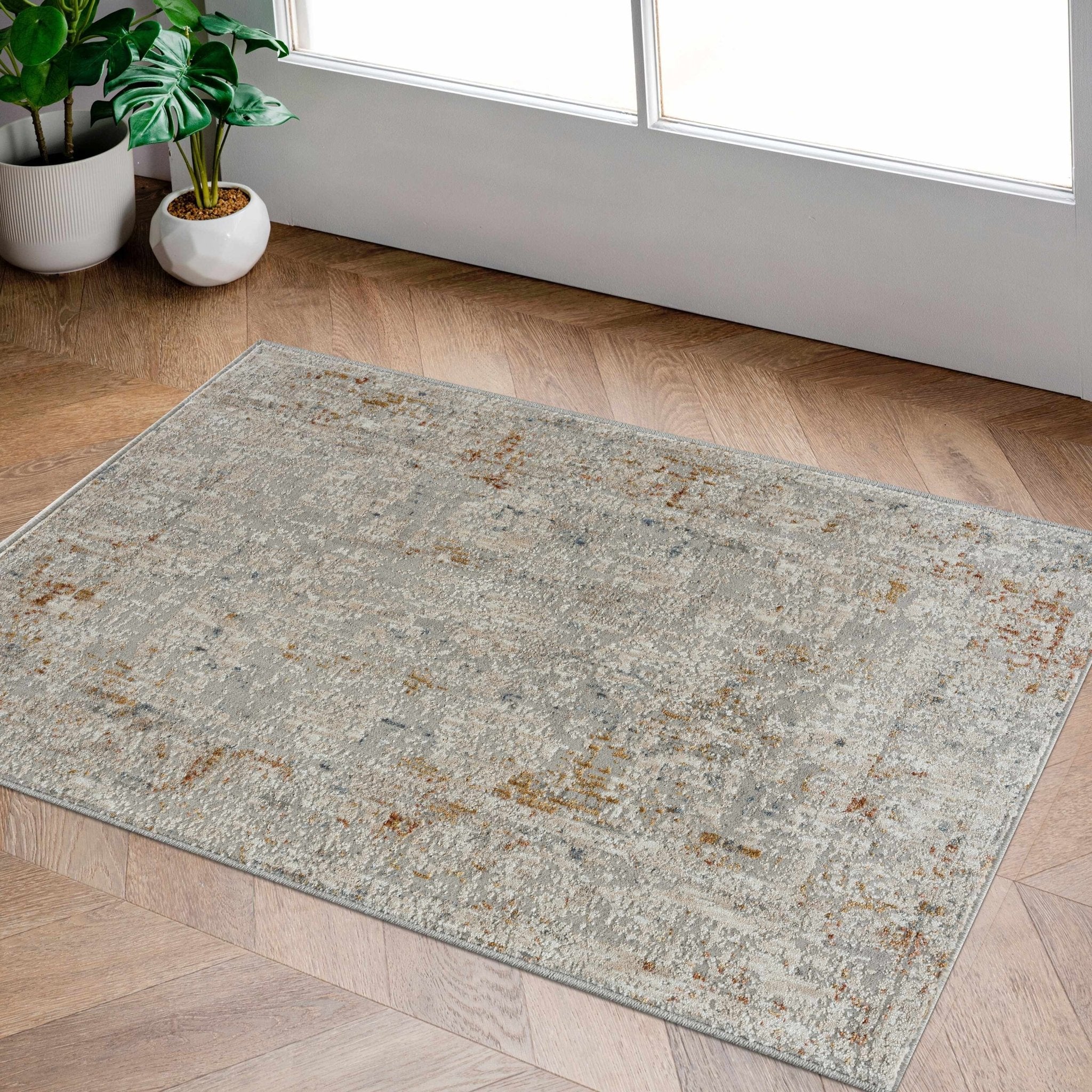 Mustard And Ivory Traditional Style Machine Woven Area Rug - Image 4
