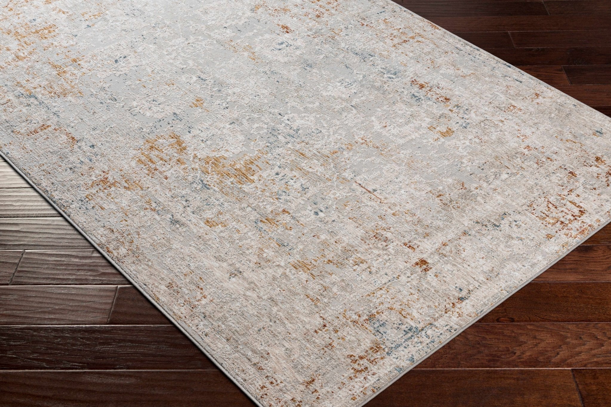 Mustard And Ivory Traditional Style Machine Woven Area Rug - Image 7