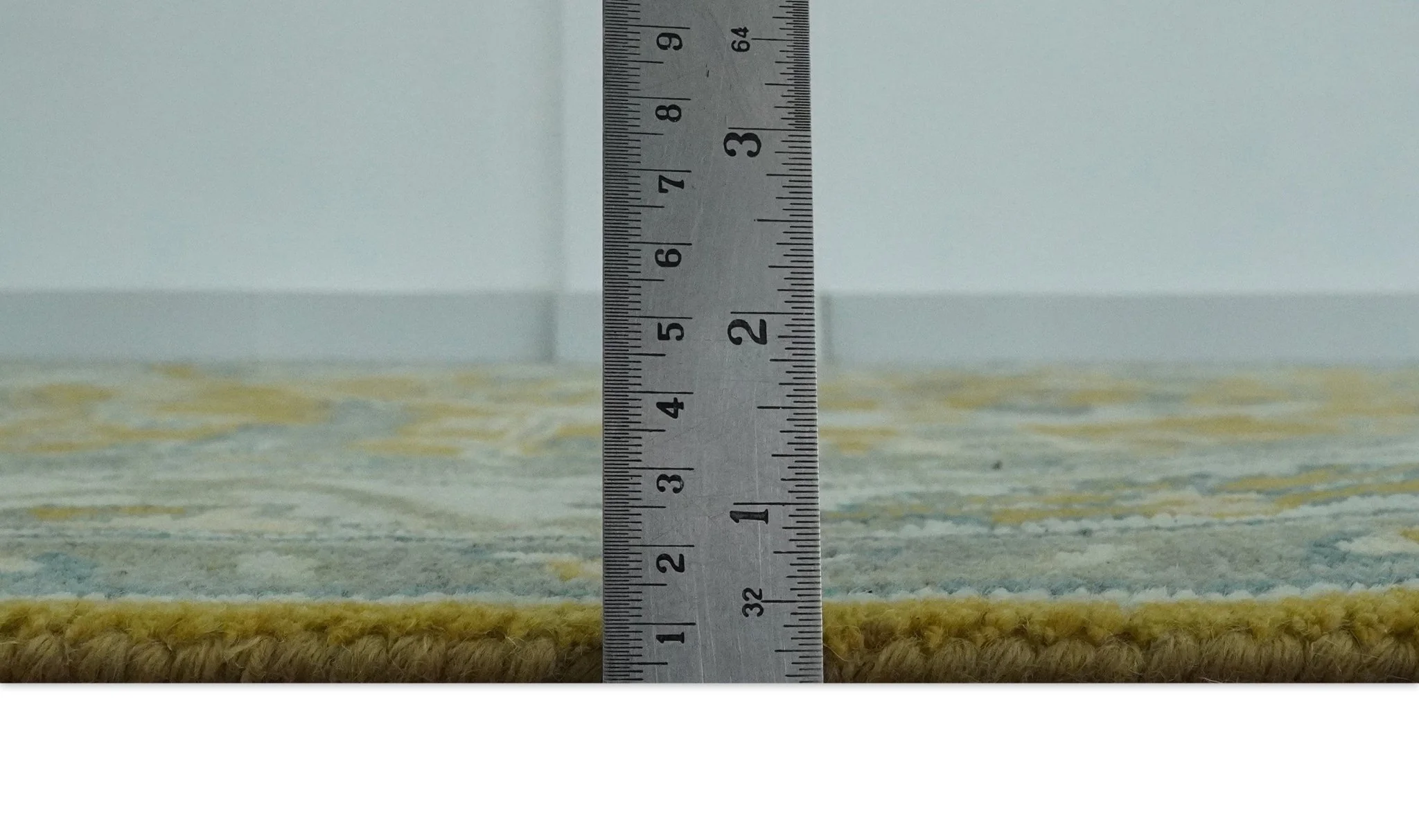 6x9 Mustard, Ivory and Gray Hand Knotted Traditional Oriental Oushak wool area rug - Image 8