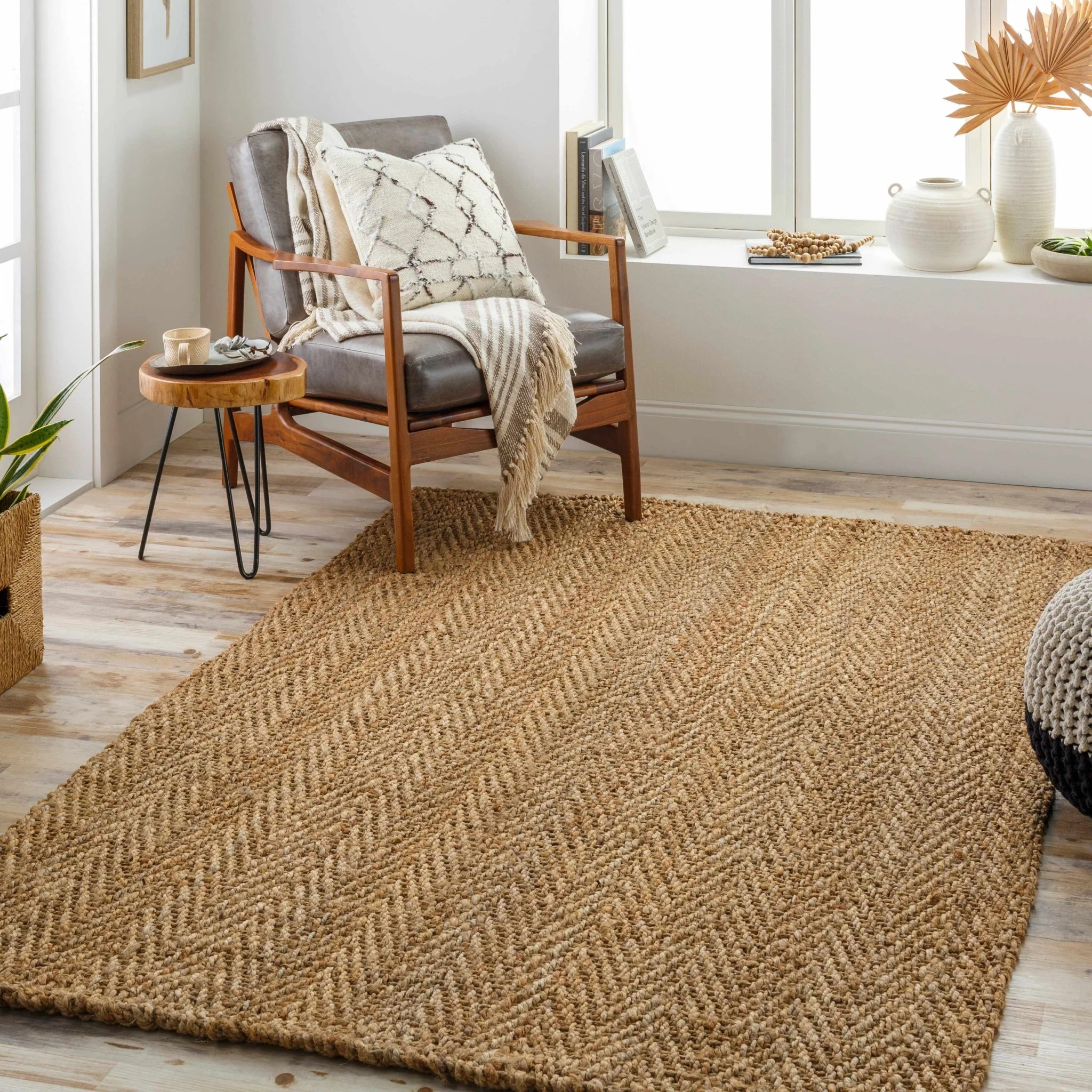 Natural Brown Hand Woven Multi Size jute Braided Area Rug - Image 2