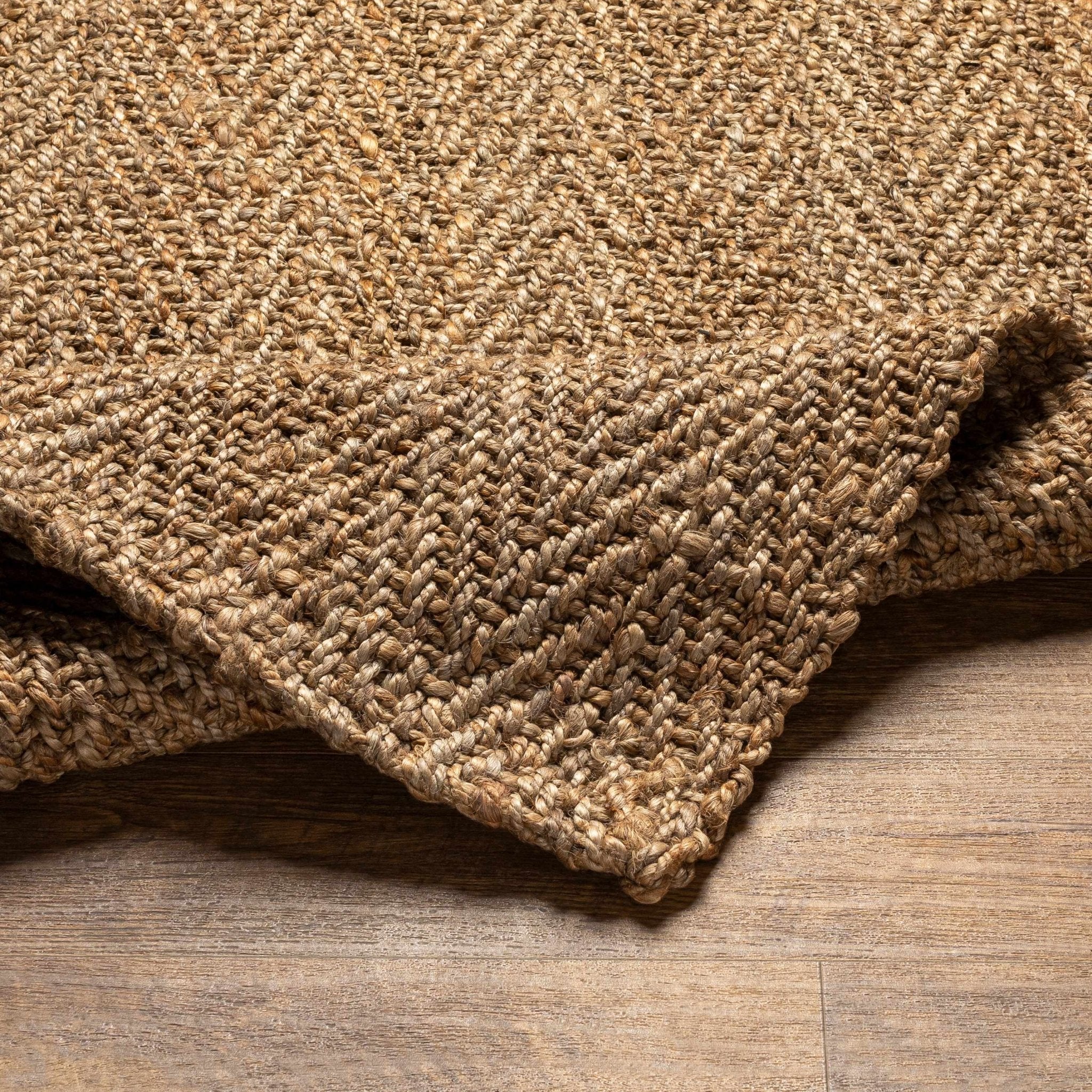Natural Brown Hand Woven Multi Size jute Braided Area Rug - Image 5