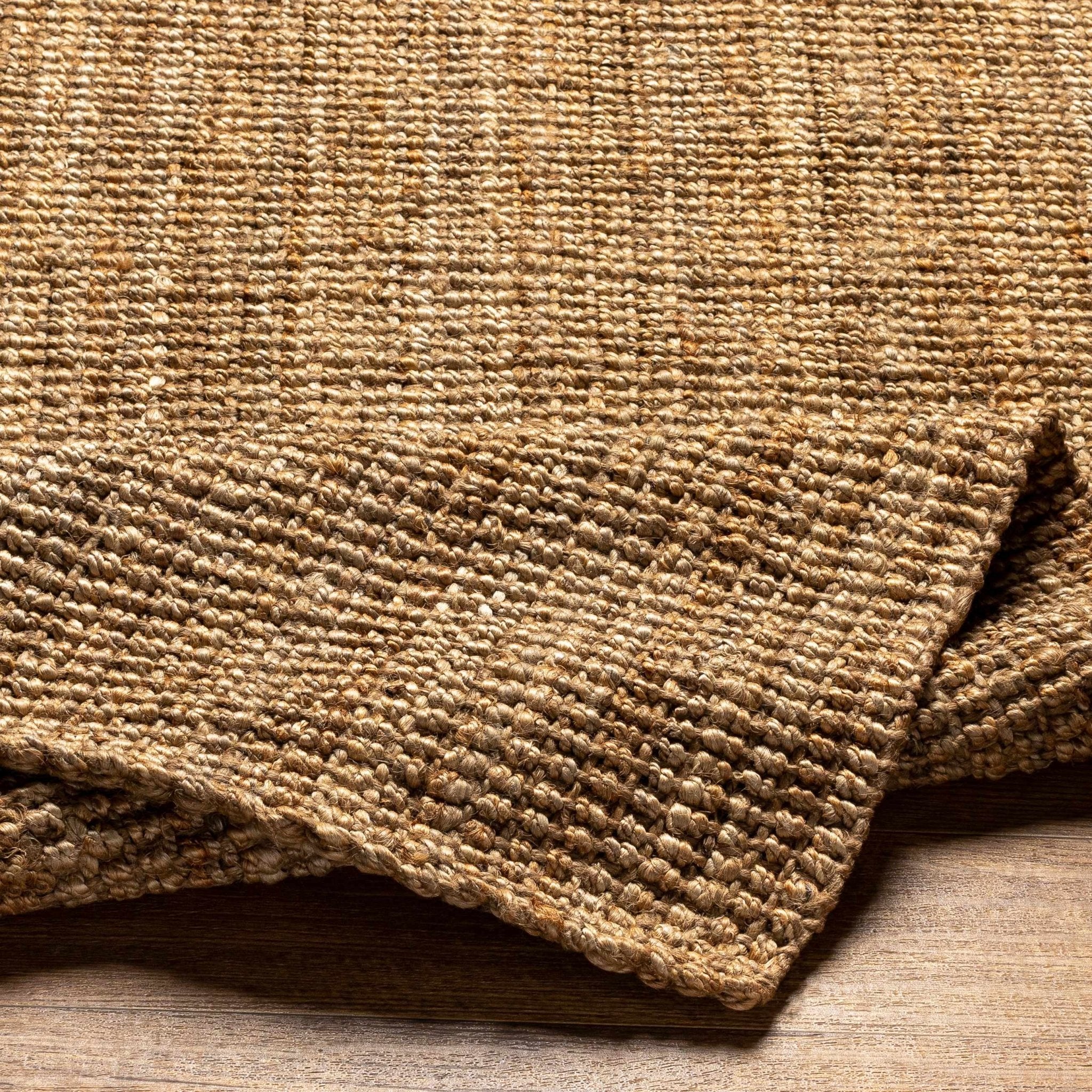 Natural Fiber Brown Hand Woven Natural Jute Rug - Image 4