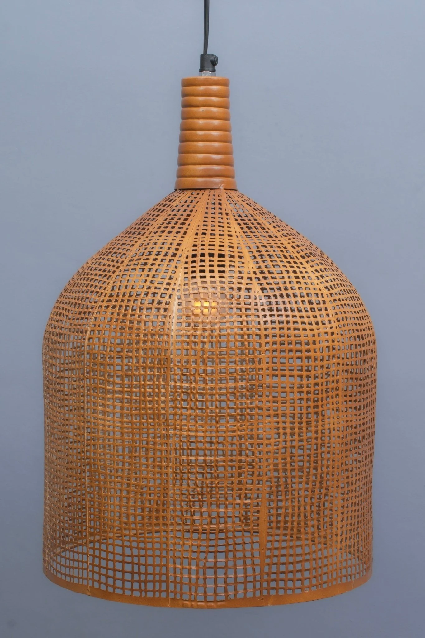 Natural Wicker Rattan Handcrafted Dome Shaped Pendant Lamp - Image 2