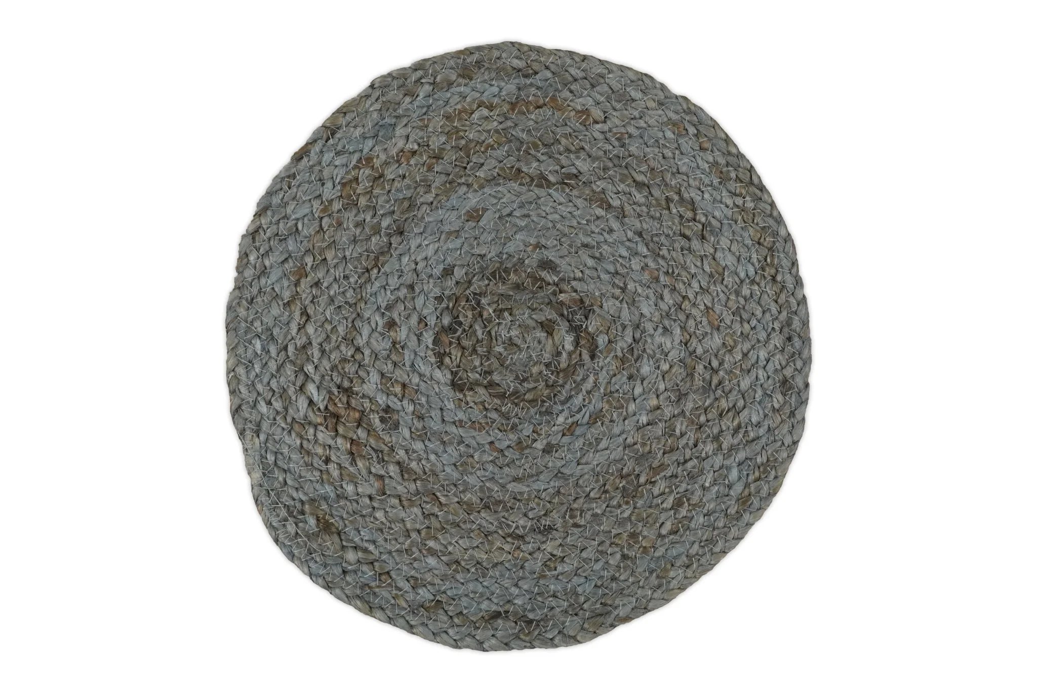 100% All Natural Fiber Hand Braided Boho Blue Round Jute Rug | JR1 - Image 7