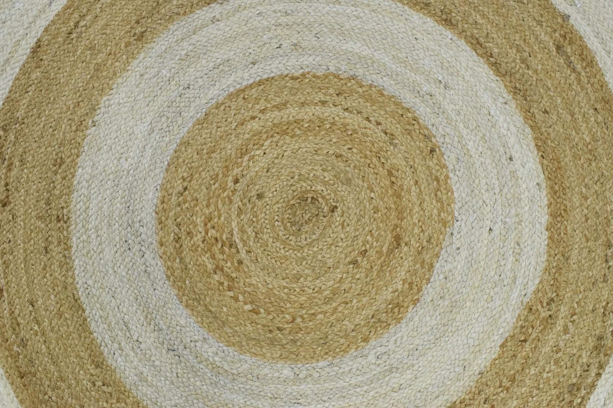 100% ALL NATURAL FIBER HAND BRAIDED BOHO White ROUND JUTE RUG | JR3 - Image 4