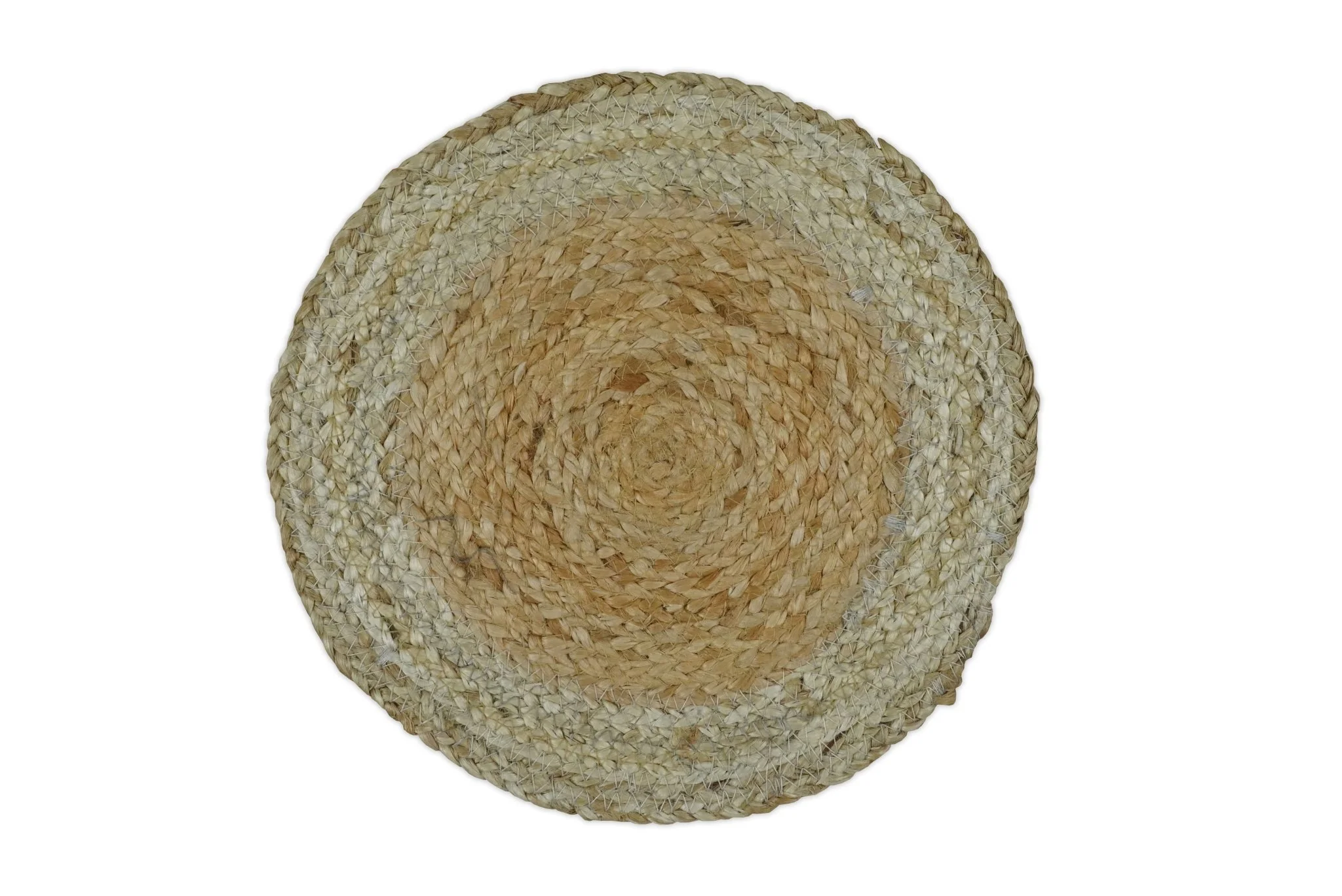 100% ALL NATURAL FIBER HAND BRAIDED BOHO WHITE ROUND JUTE RUG | JR4 - Image 8
