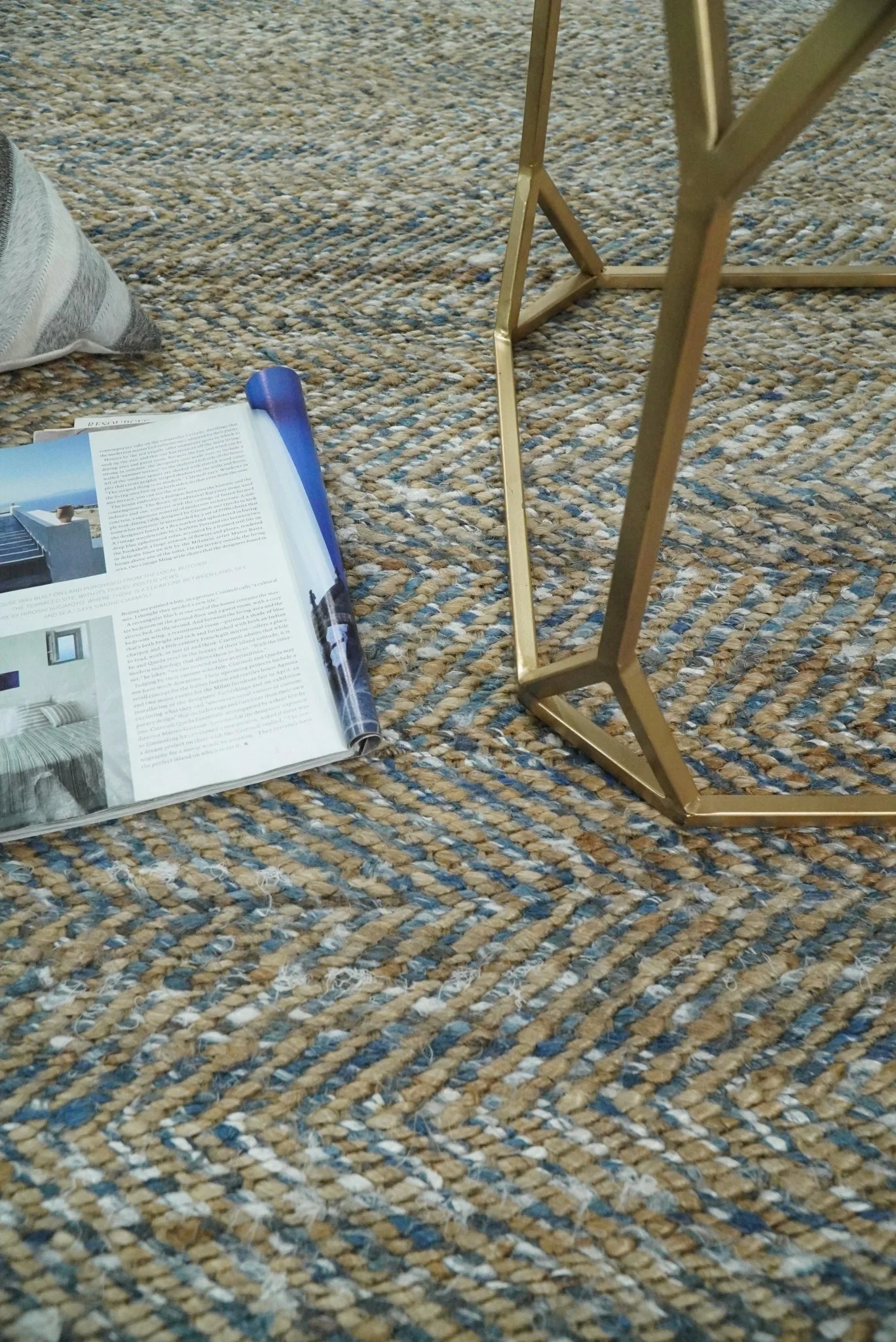 Hand Woven Natural Fiber Gray and Brown Jute and Art Silk Rug | JR9 - Image 12