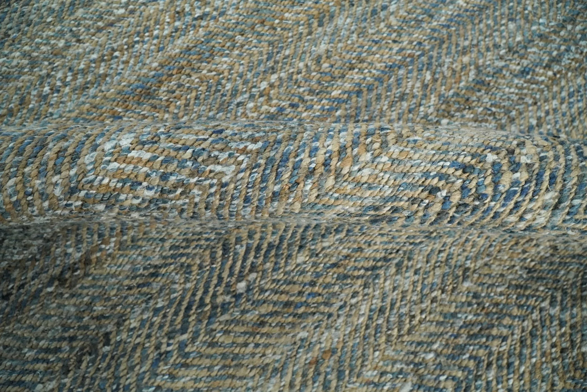 Hand Woven Natural Fiber Gray and Brown Jute and Art Silk Rug | JR9 - Image 7