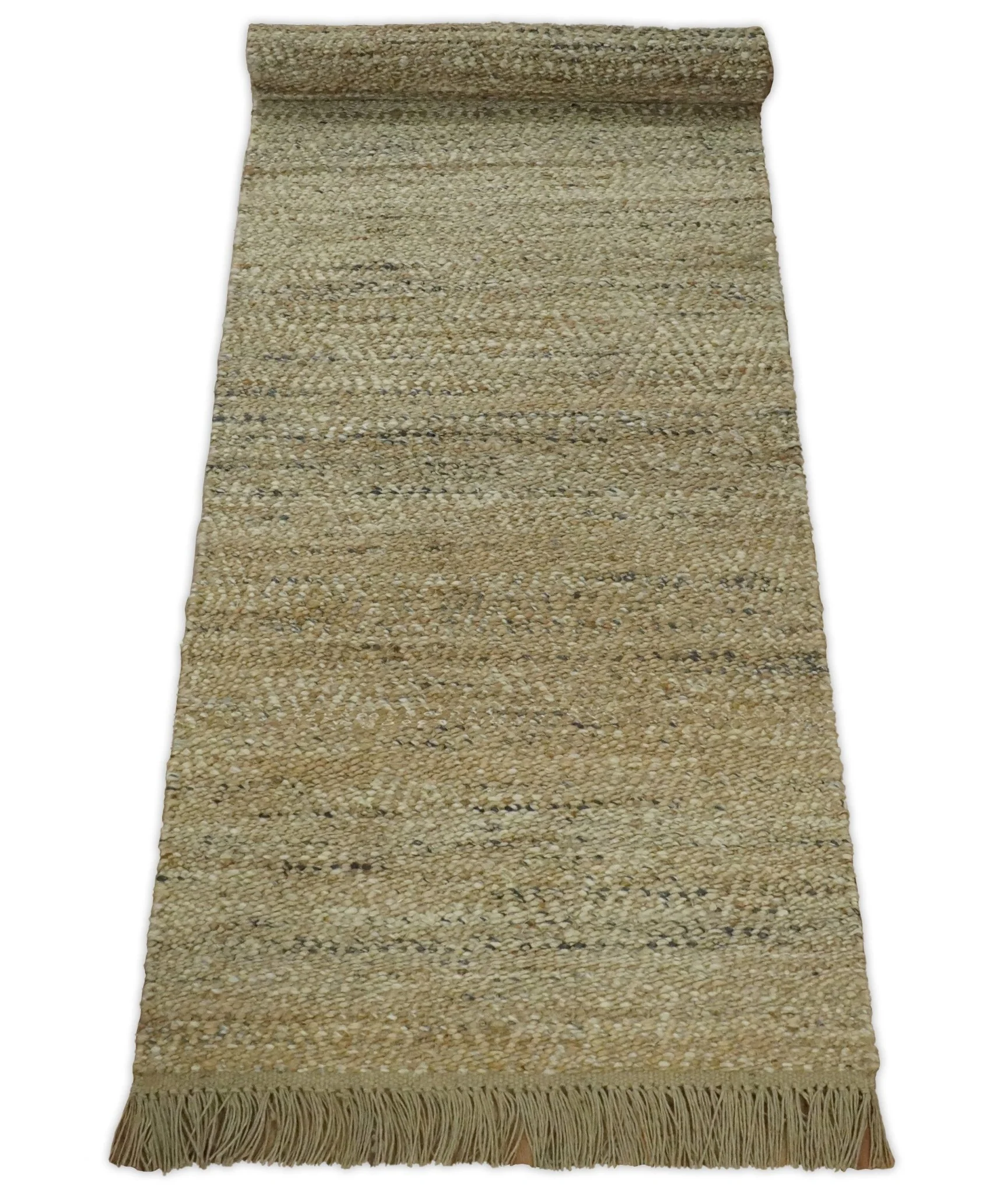 Hand Woven 100% Natural Fiber Brown Natural Jute and Wool Rug | JR10 - Image 10