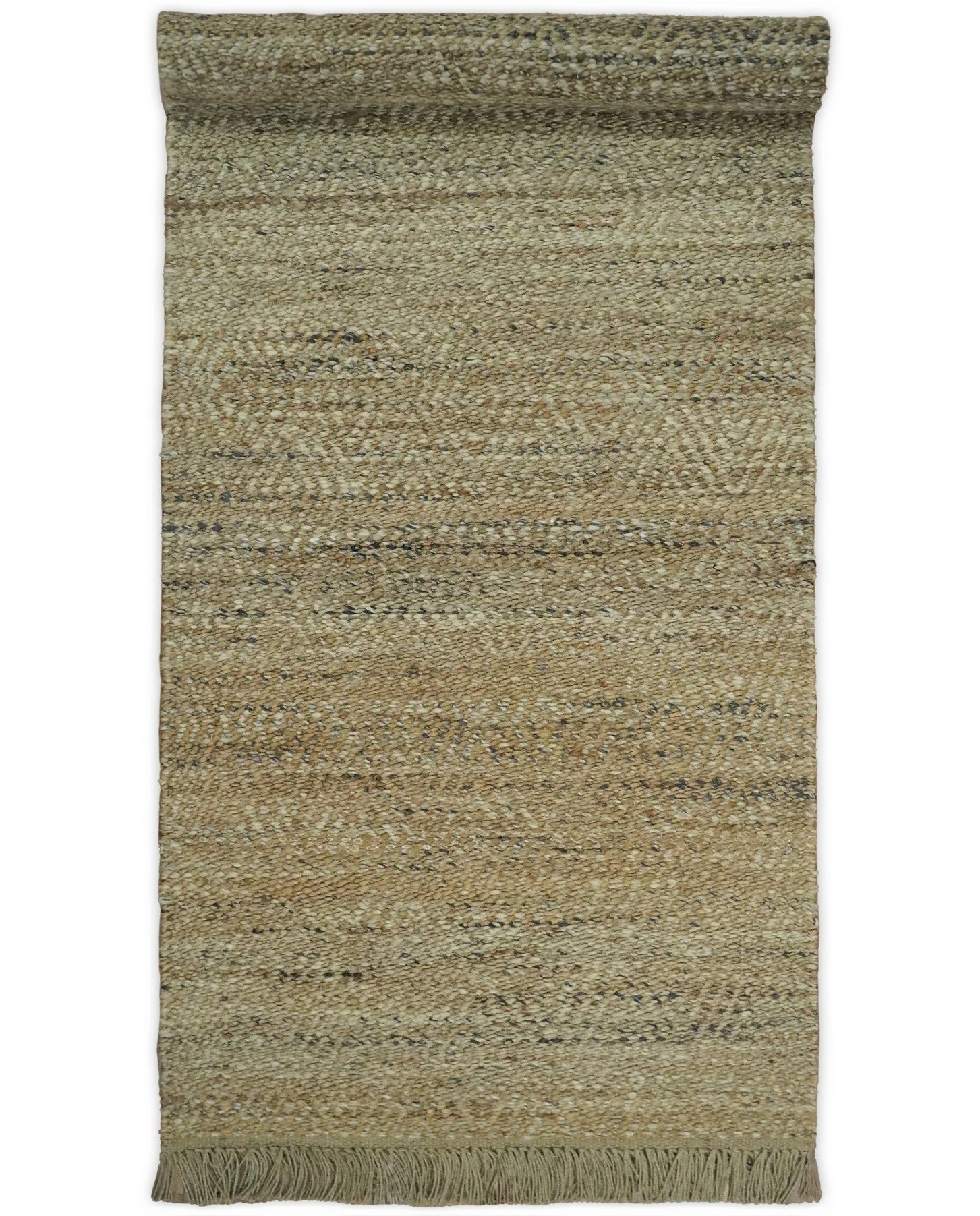Hand Woven 100% Natural Fiber Brown Natural Jute and Wool Rug | JR10 - Image 4