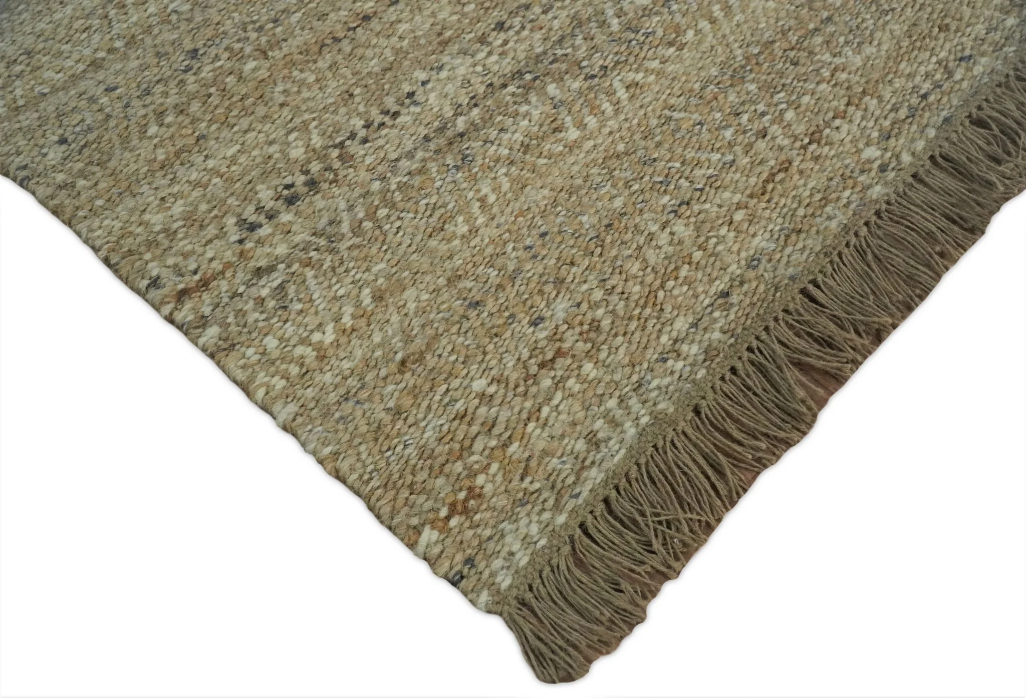 Hand Woven 100% Natural Fiber Brown Natural Jute and Wool Rug | JR10 - Image 5