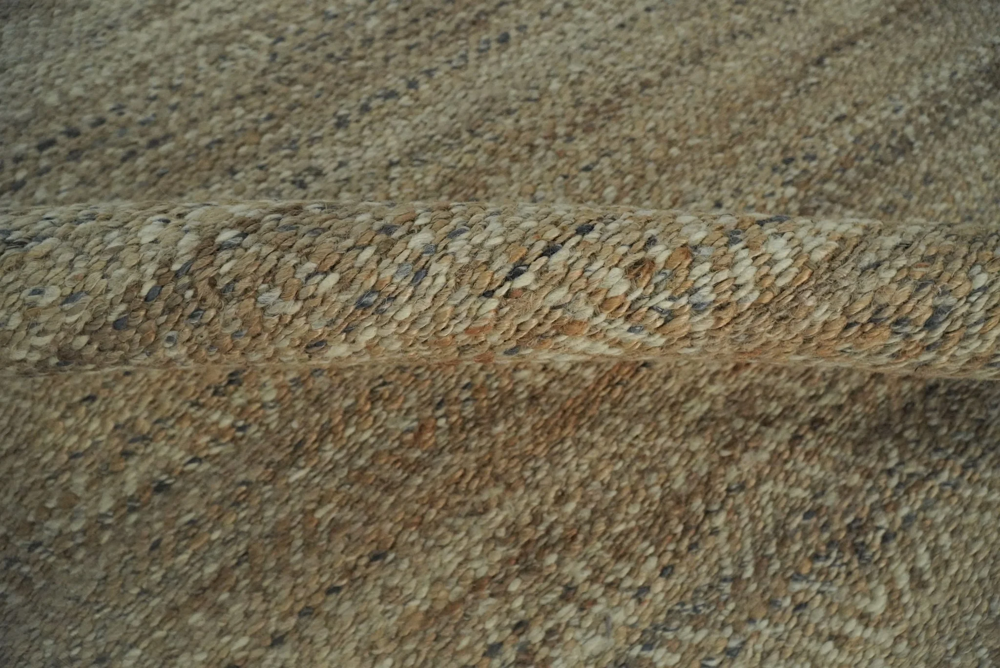 Hand Woven 100% Natural Fiber Brown Natural Jute and Wool Rug | JR10 - Image 9