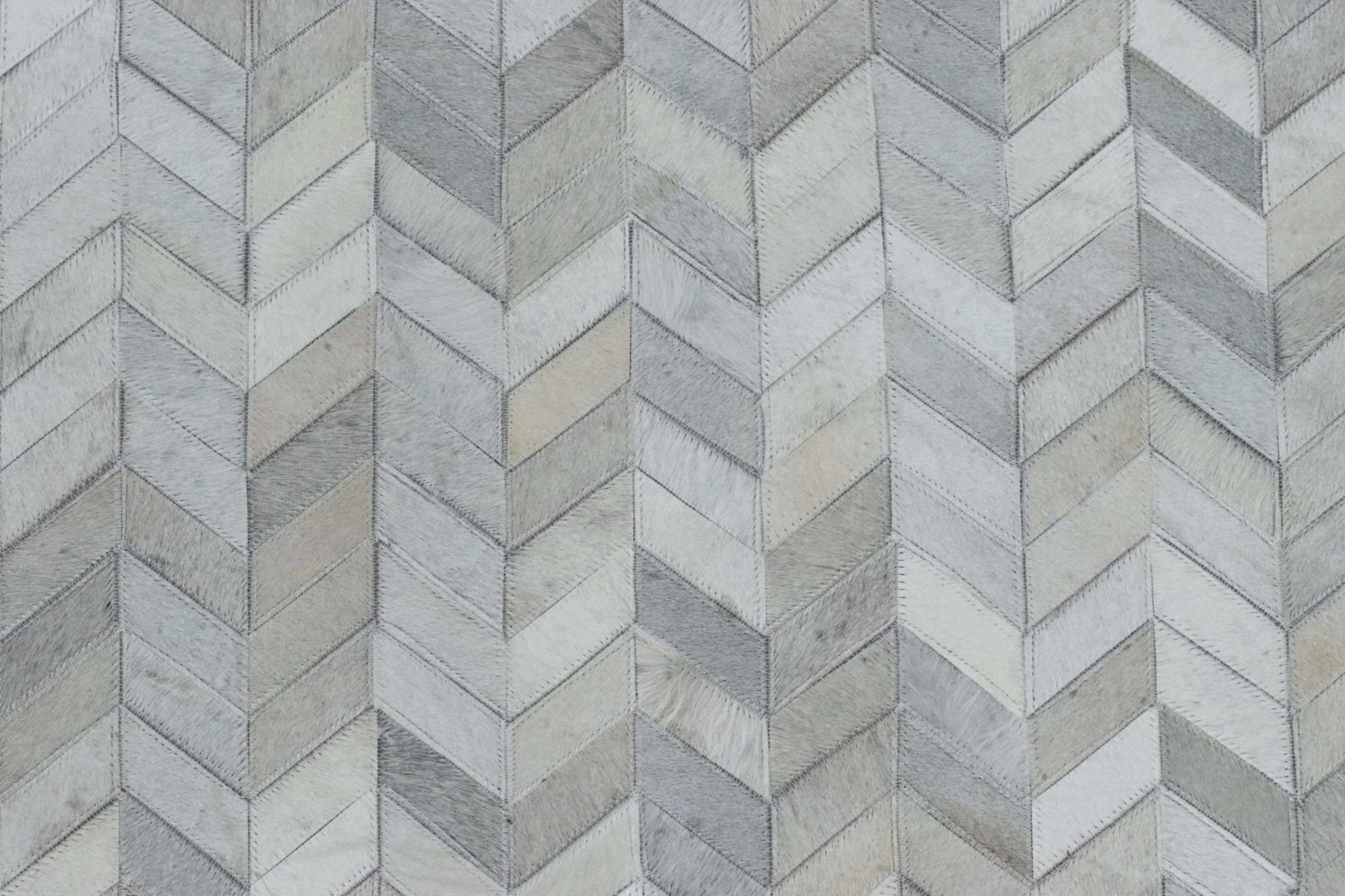 5x8 and 8x10 Genuine Leather Chevron Design Handmade Ivory and Beige Area Rug | LR12 - Image 6