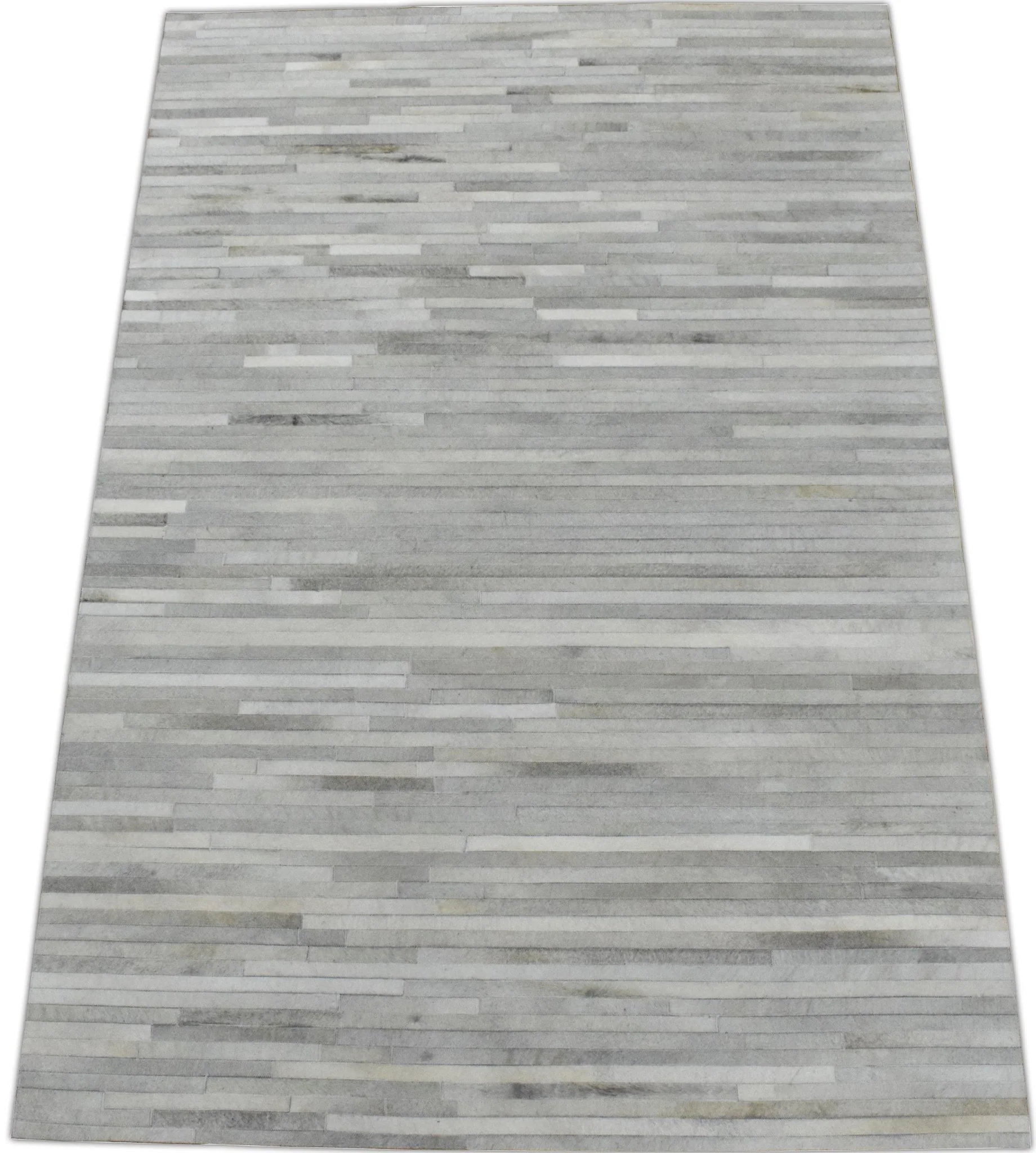 Handmade Hairon 5x8 Genuine Leather Handmade Ivory and Beige Area Rug | LR10 - Image 8