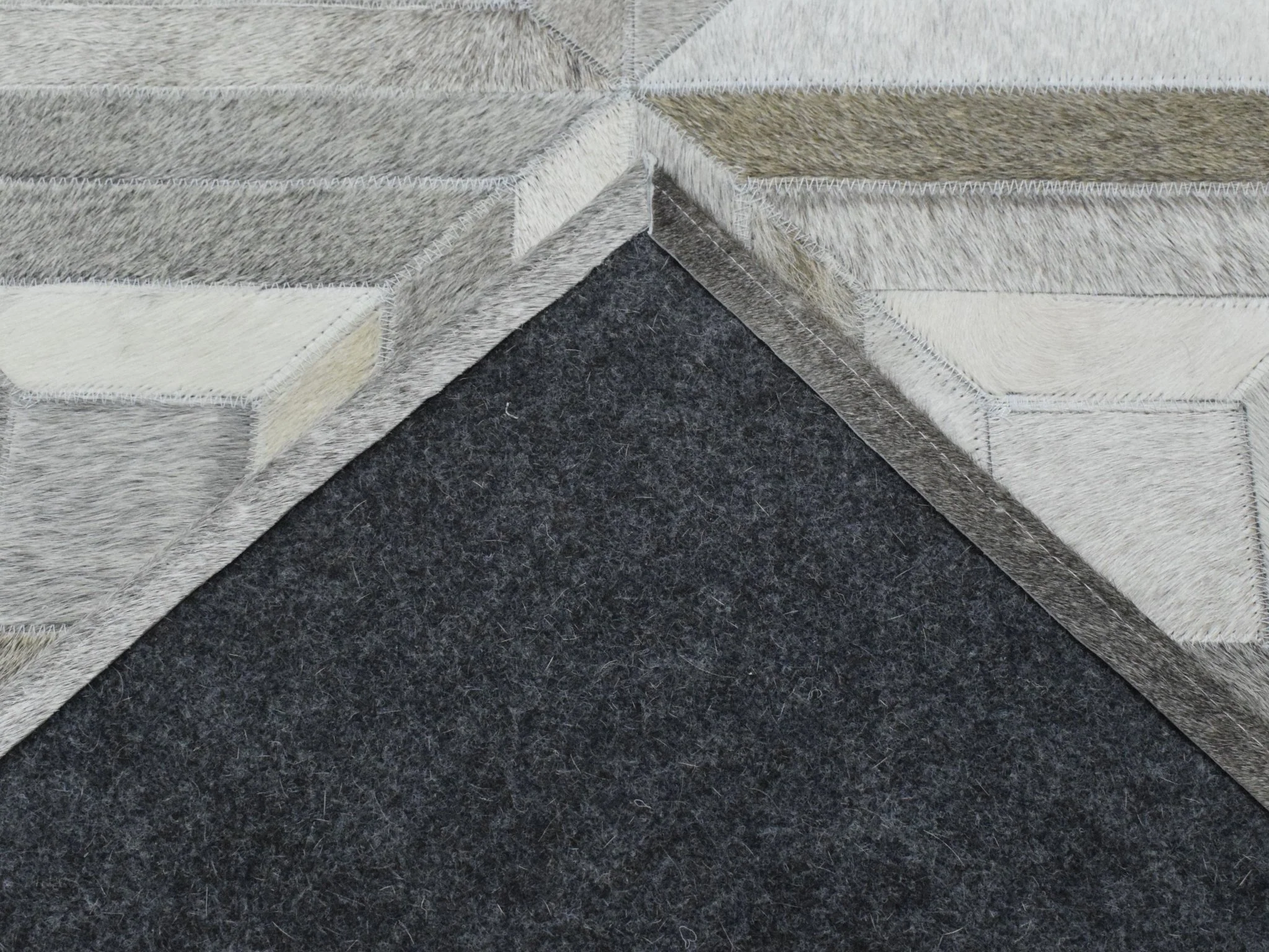 5x8 and 8x10 Hairon Genuine Leather Stripe Design Handmade Ivory, Brown and Gray Area Rug | LR11 - Image 9