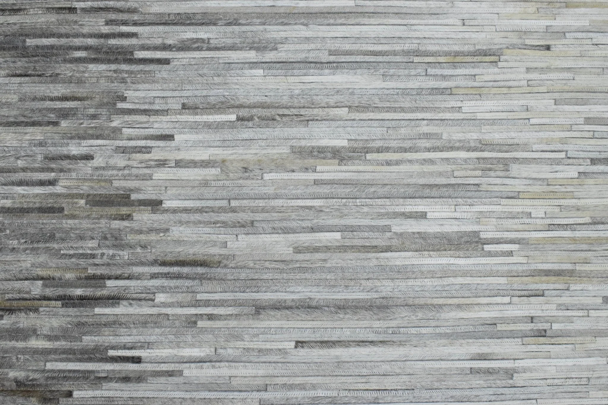 5x8 Hairon Genuine Leather Stripe Design Handmade Gray and Silver Area Rug | LR5B - Image 5