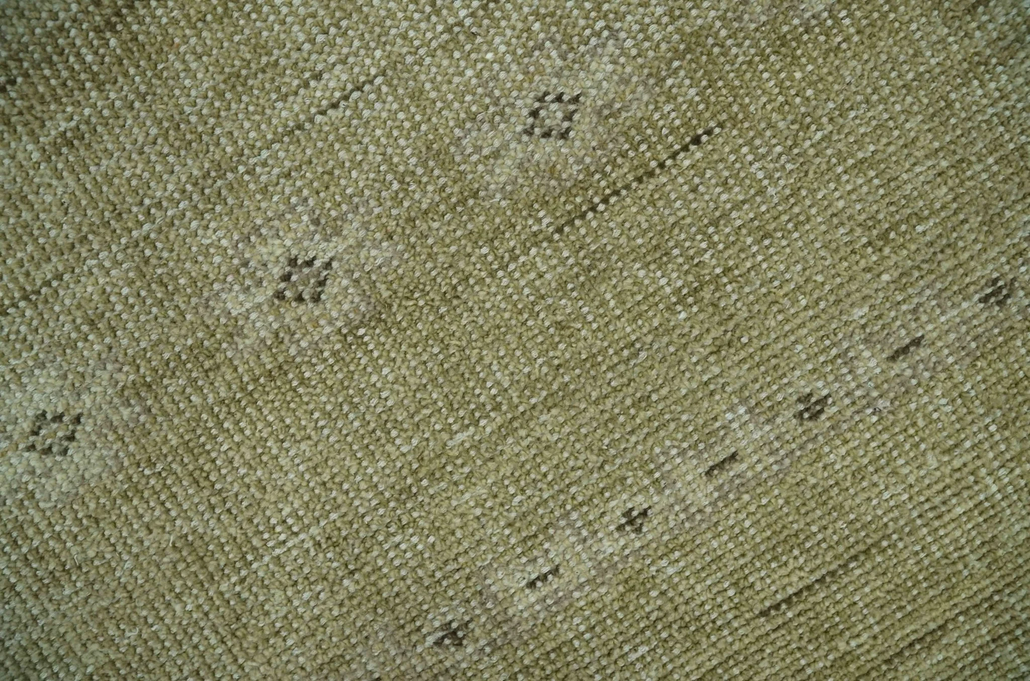 Warm Contemporary Hand Knotted Olive and Brown Design 8x10 Wool area rug - Image 3