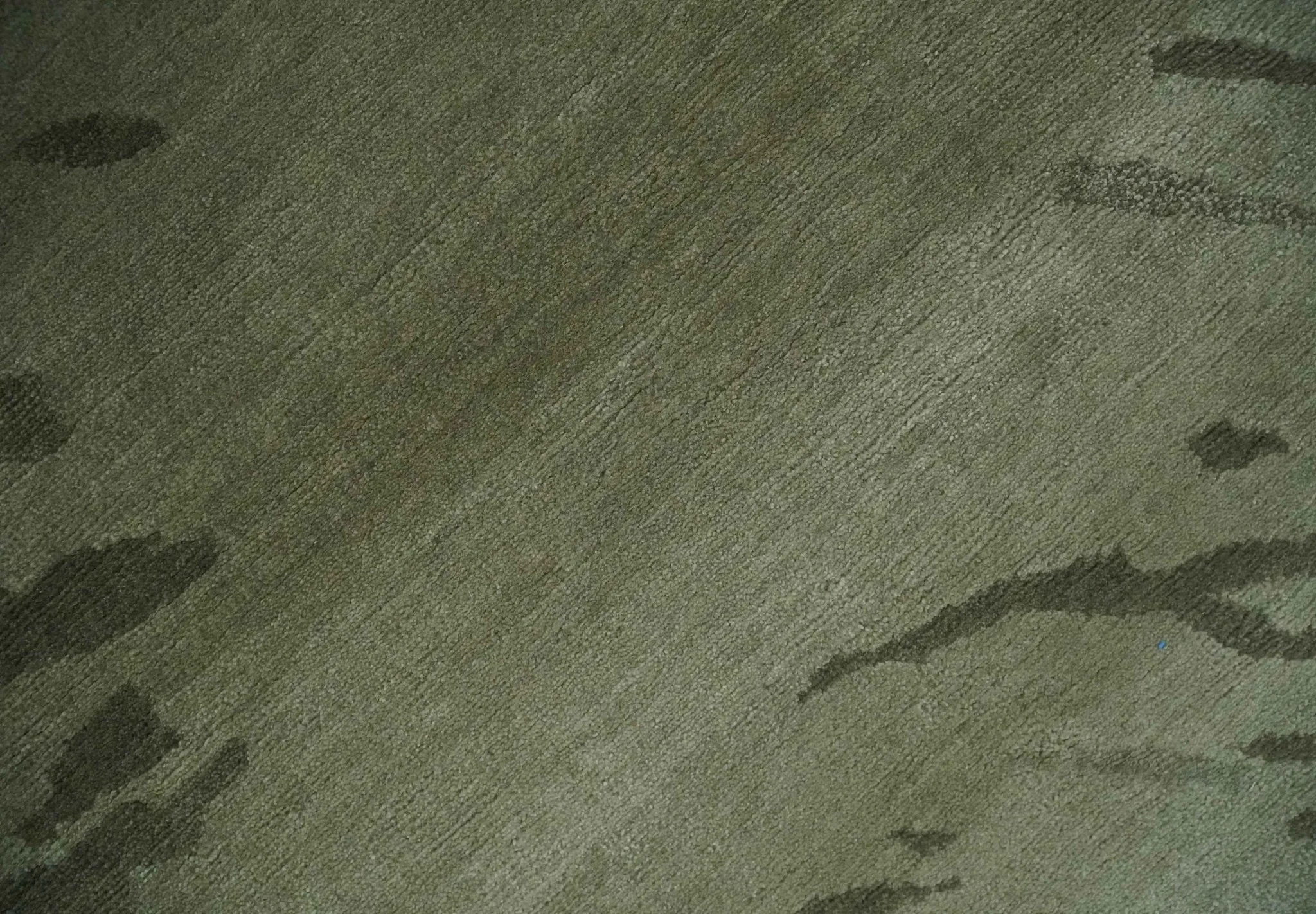Olive and Green Modern Abstract Hand knotted 5x7 wool and Art silk Area Rug - Image 4