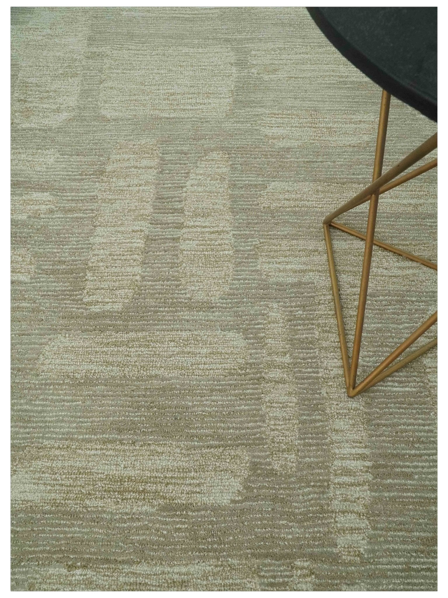 Modern Contemporarry Olive and Ivory Hand Tufted Custom Made wool rug - Image 2