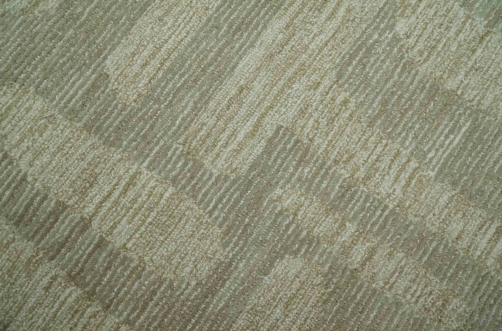 Modern Contemporarry Olive and Ivory Hand Tufted Custom Made wool rug - Image 4
