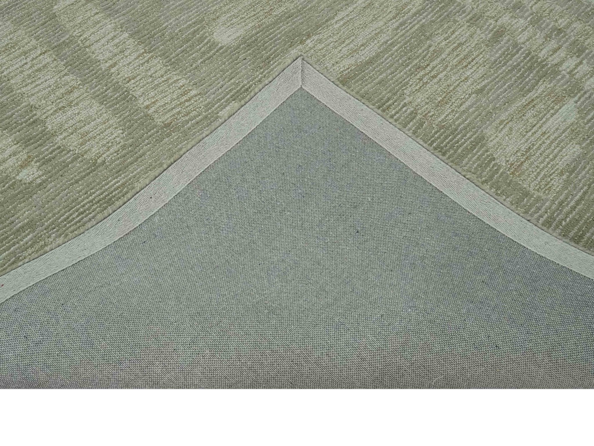 Modern Contemporarry Olive and Ivory Hand Tufted Custom Made wool rug - Image 7