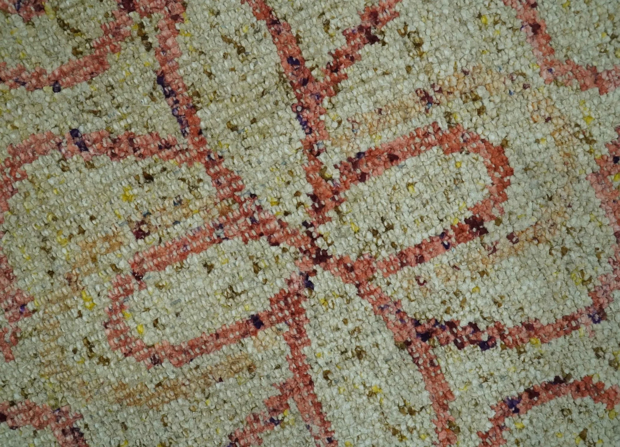 5x8 Olive, Silver and dark Peach Hand Knotted Traditional Floral wool area Rug - Image 4