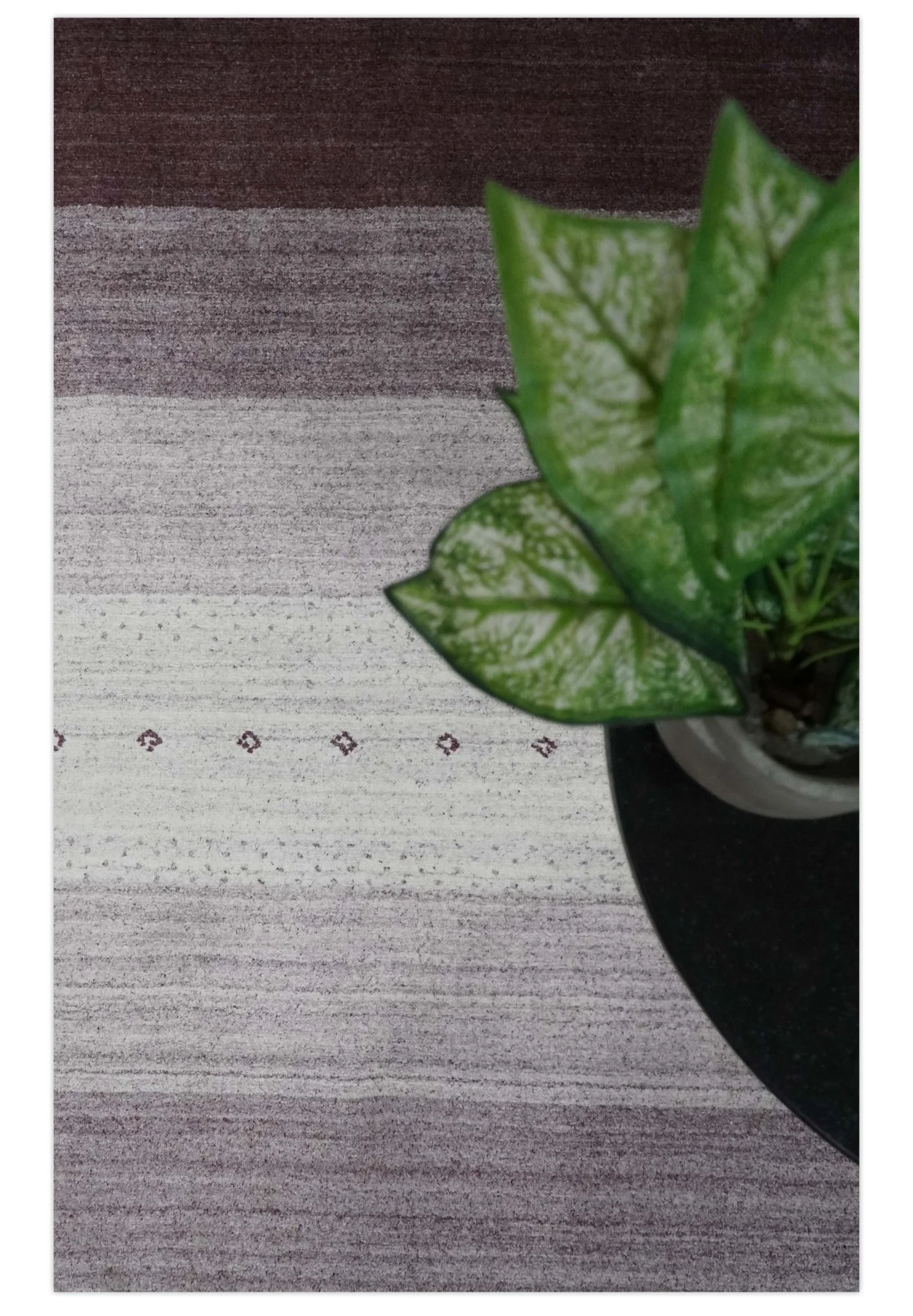 Ombre Purple and Ivory 5x7 Striped Wool and Bamboo Silk Hand Knotted Southwestern Gabbeh Rug | HL28 - Image 10