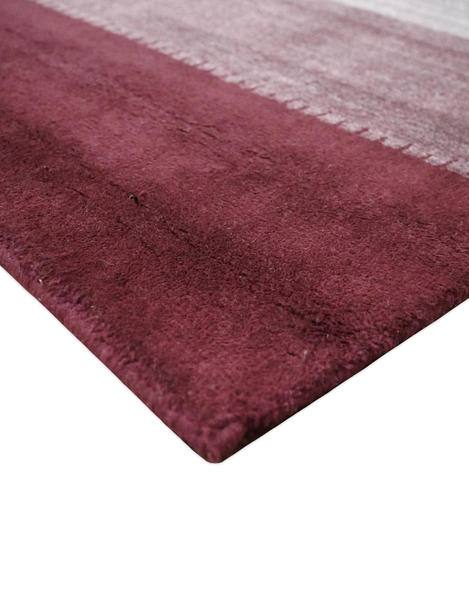 Ombre Purple and Ivory 5x7 Striped Wool and Bamboo Silk Hand Knotted Southwestern Gabbeh Rug | HL28 - Image 9