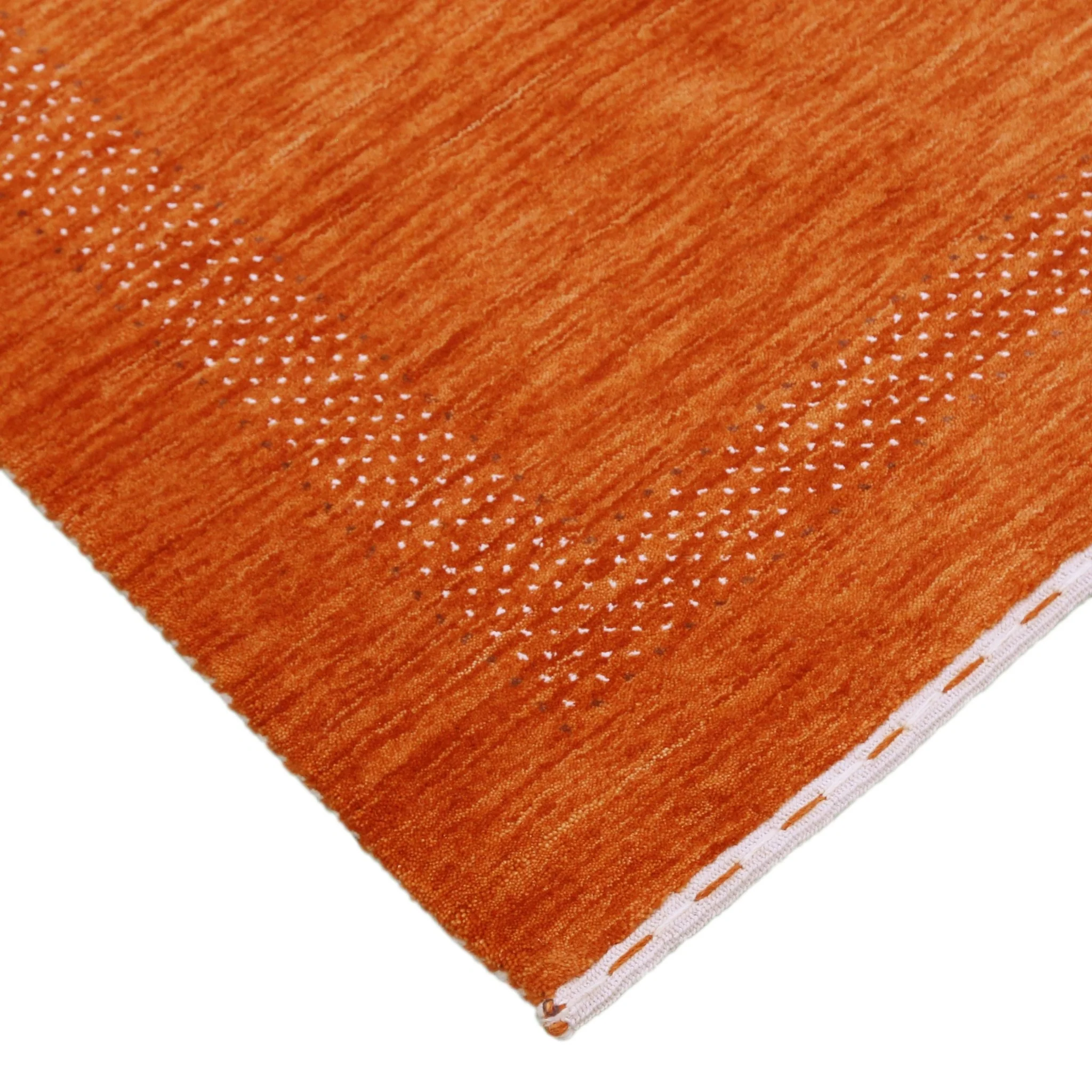 Orange And White Modern Design Hand Loomed Wool Area Rug - Image 5