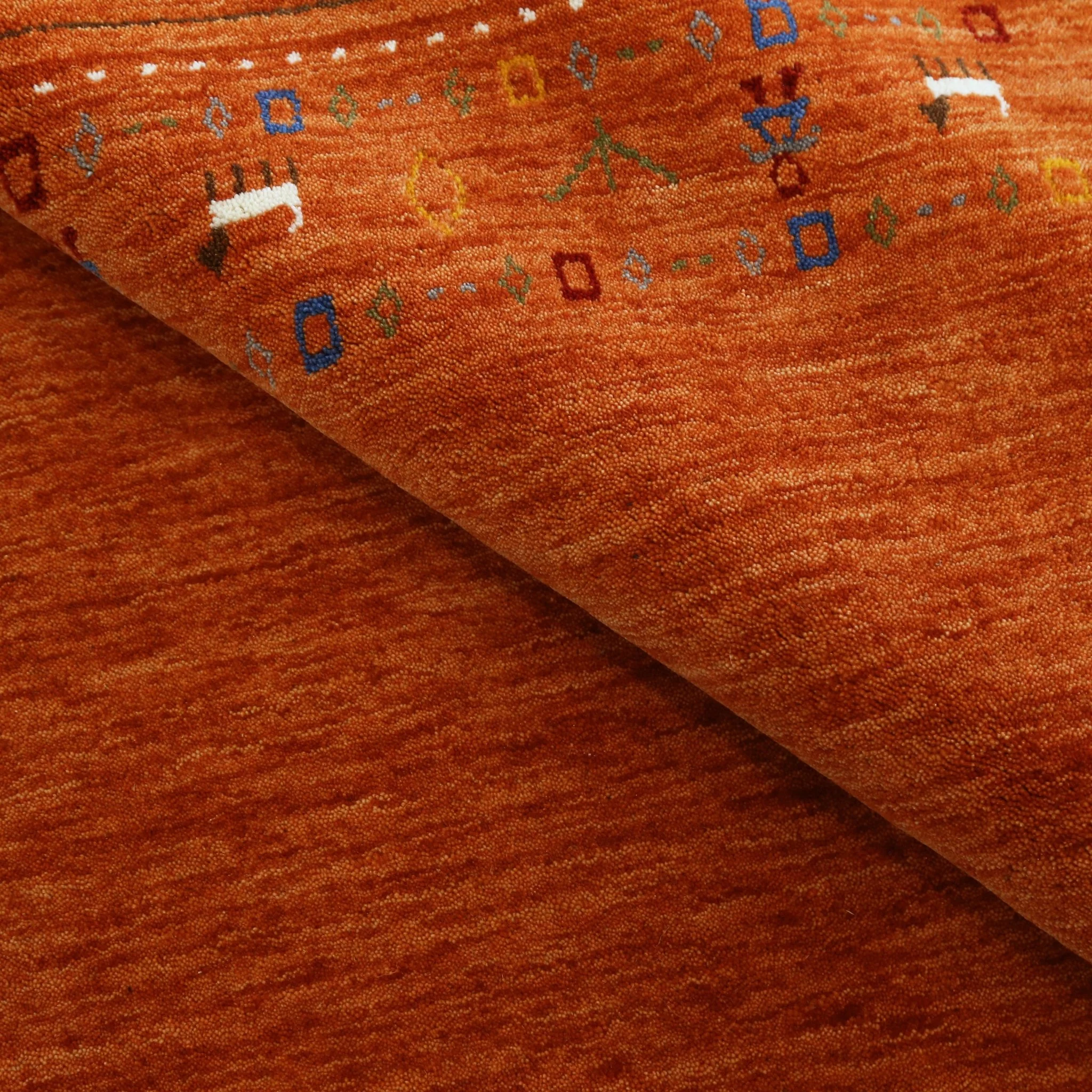Orange Contemporary Design Hand Loomed Wool Area Rug - Image 10