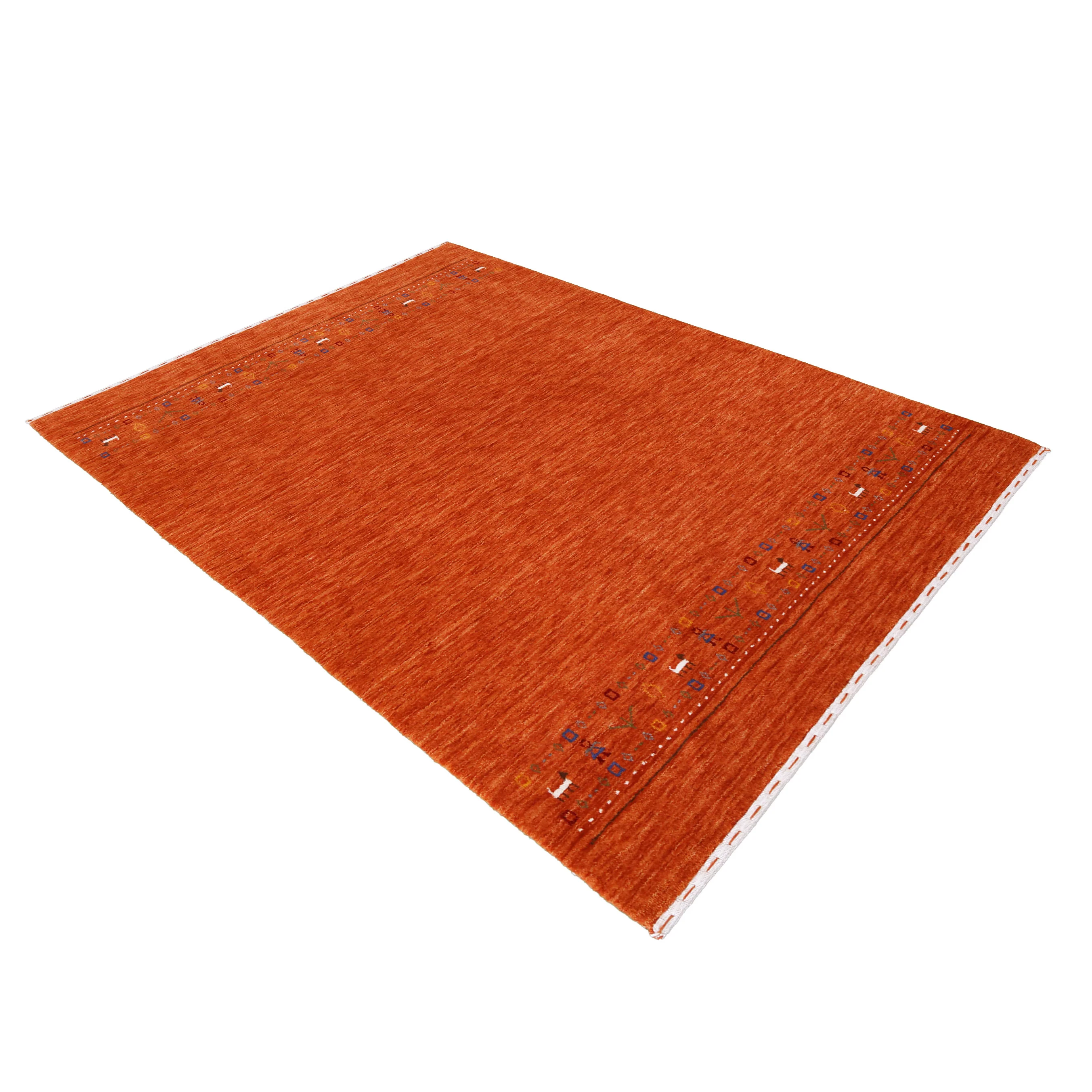 Orange Contemporary Design Hand Loomed Wool Area Rug - Image 14