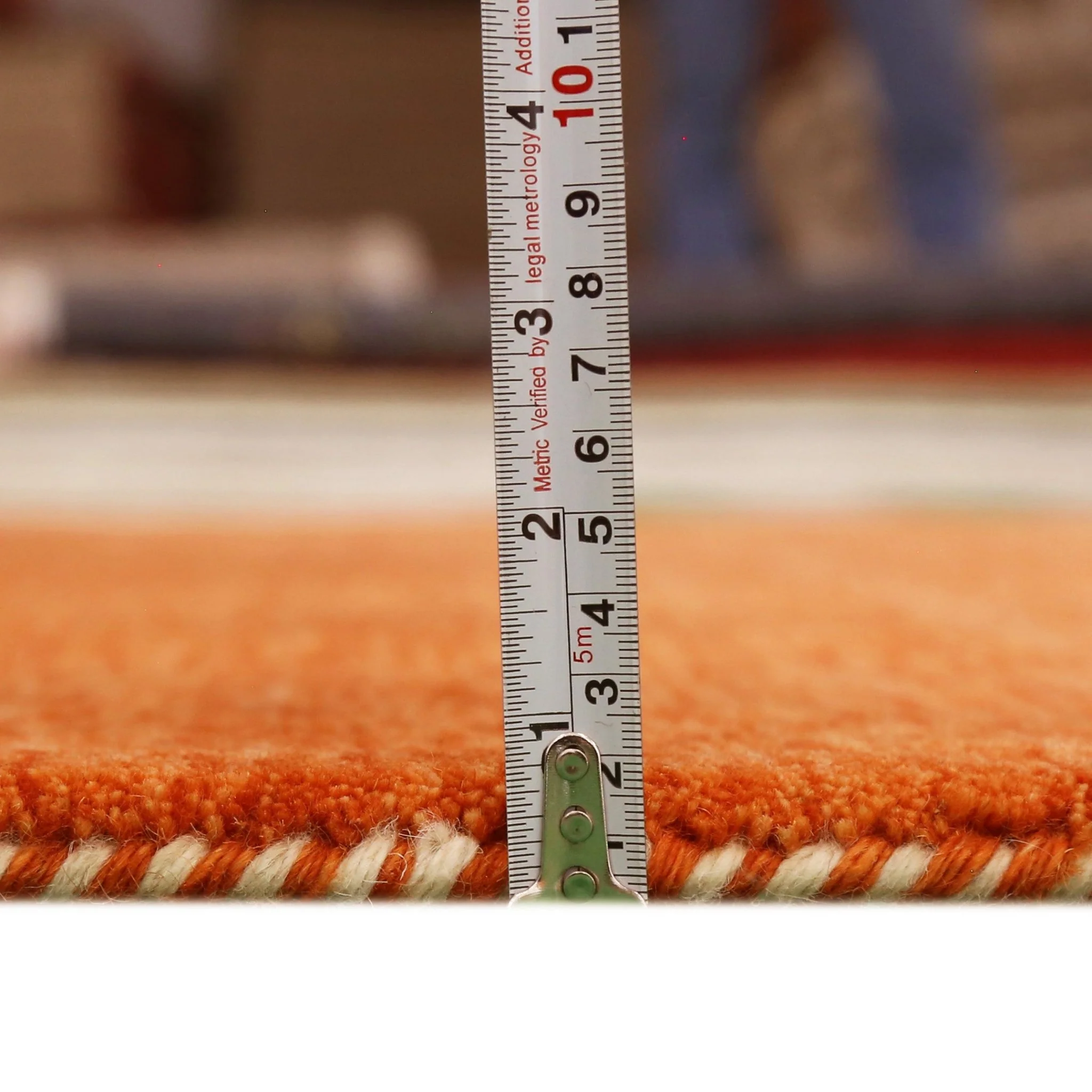 Orange Contemporary Design Hand Loomed Wool Area Rug - Image 5
