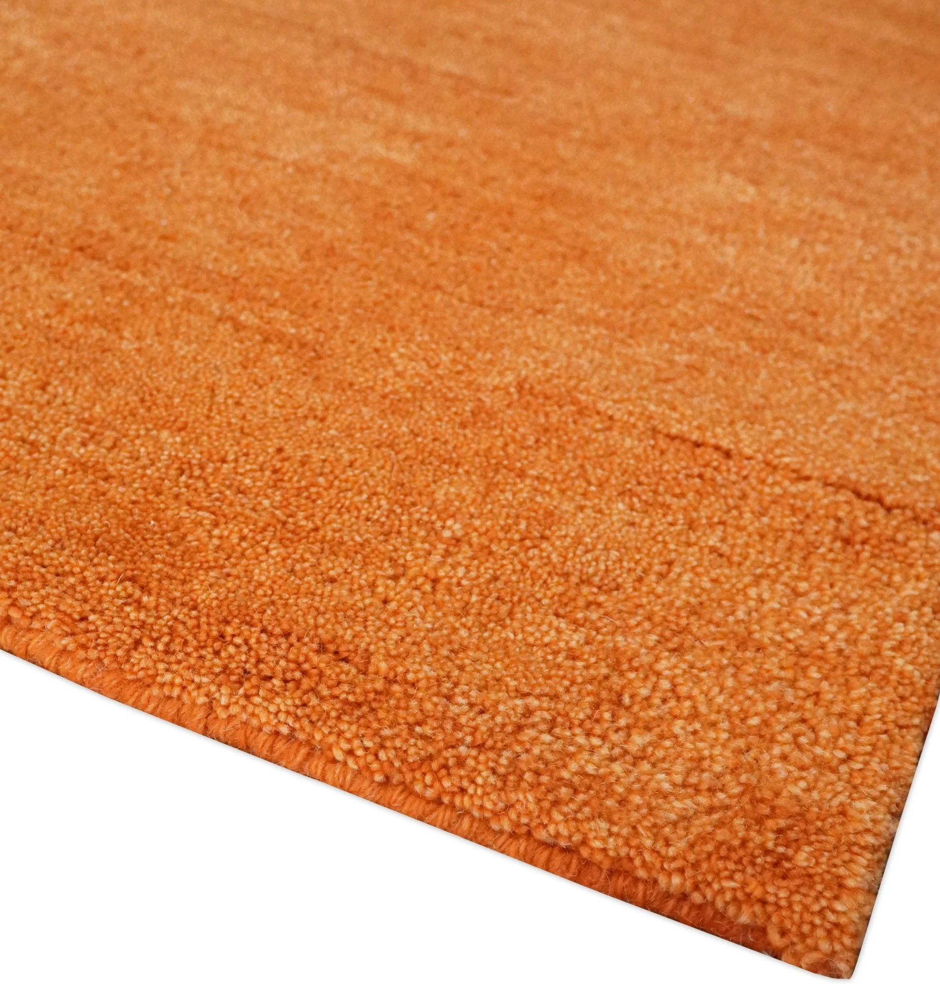Custom Made orange Solid Woolen Hand Tufted contemporary area Rug - Image 5