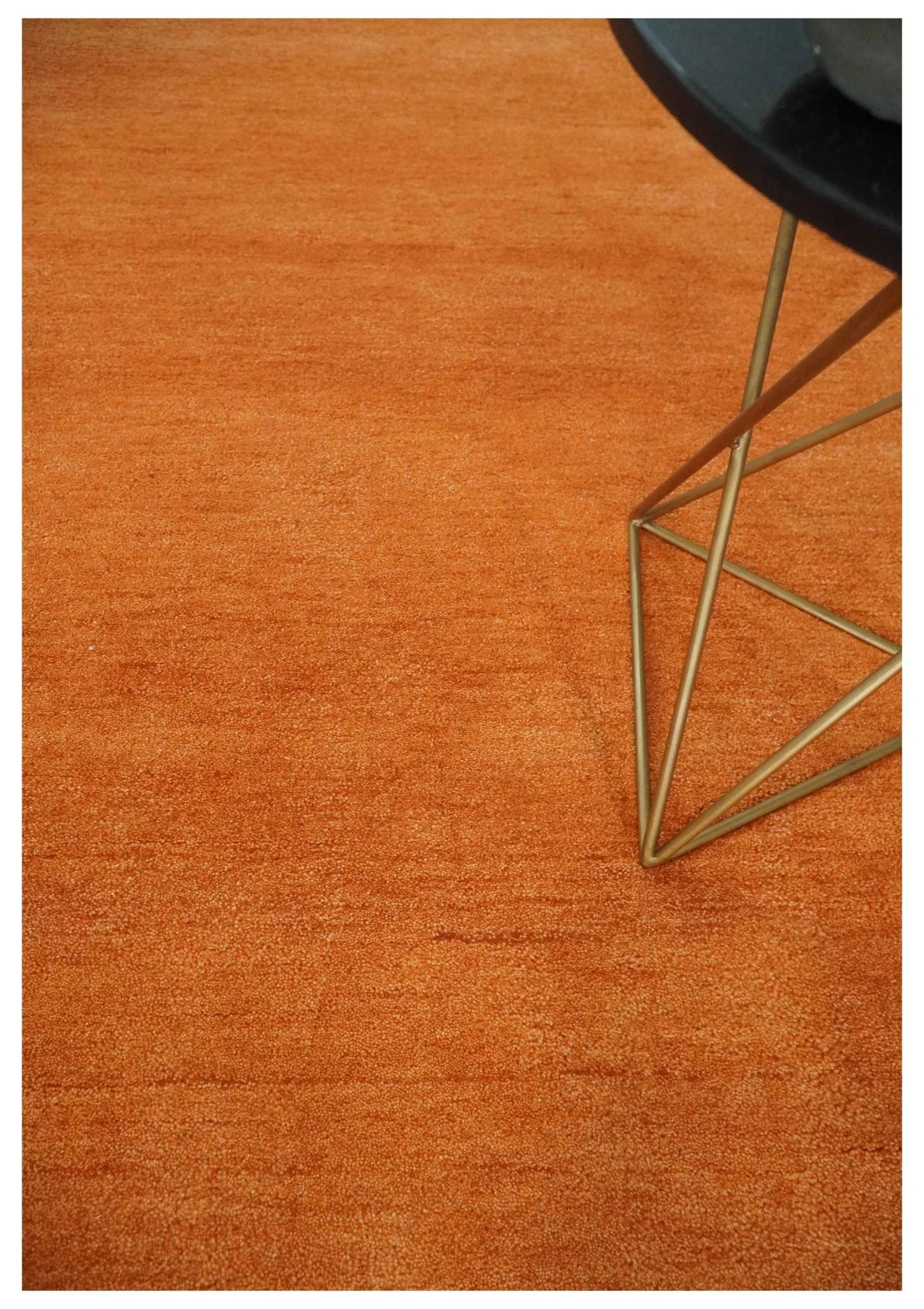 Orange Rust Solid Woolen Hand Tufted 8x10 contemporary area Rug - Image 2