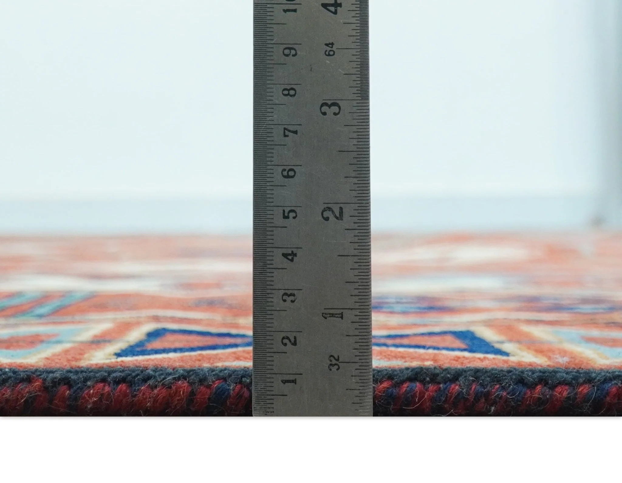 Rust Traditional Tribal Design 8x11.7 Hand Knotted wool Area Rug - Image 7