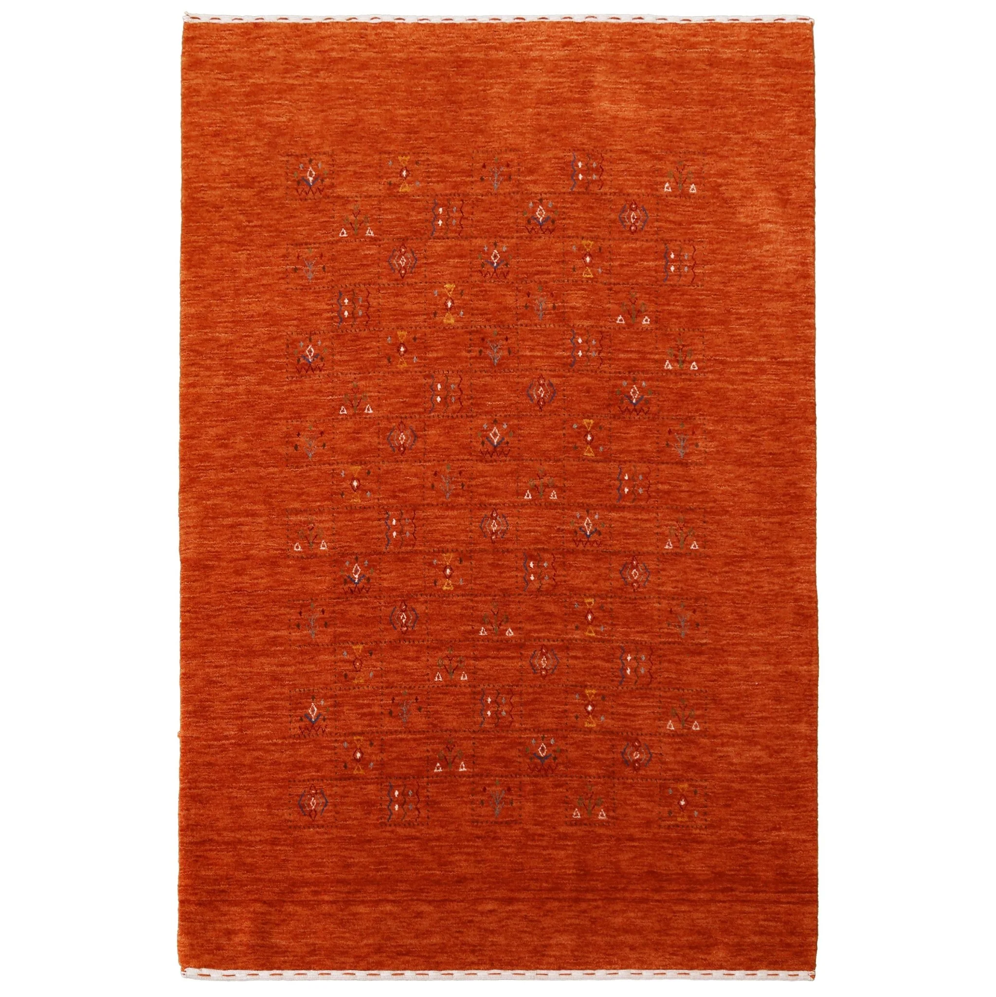 Orange Tribal Center Medallion Hand Loomed Wool Area Rug - Image 11