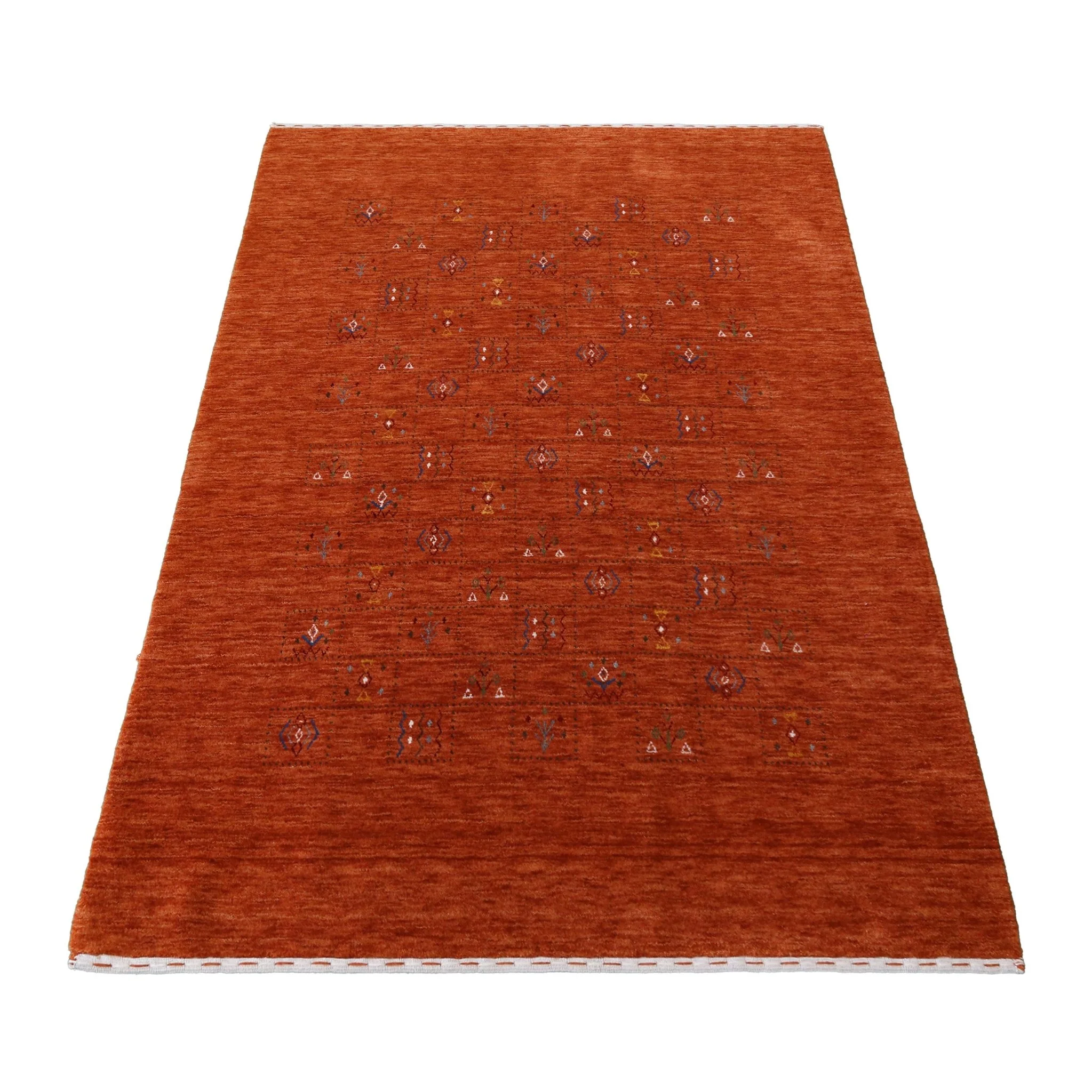Orange Tribal Center Medallion Hand Loomed Wool Area Rug - Image 13