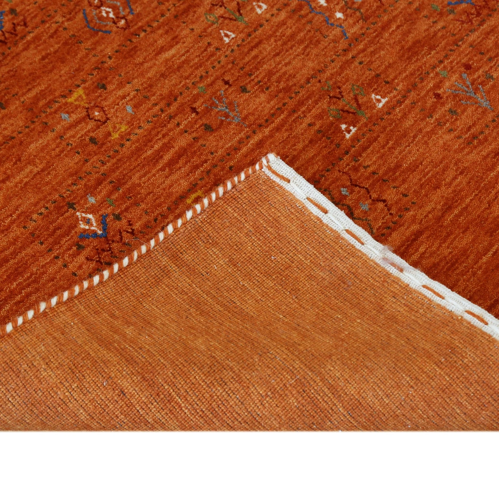 Orange Tribal Center Medallion Hand Loomed Wool Area Rug - Image 6