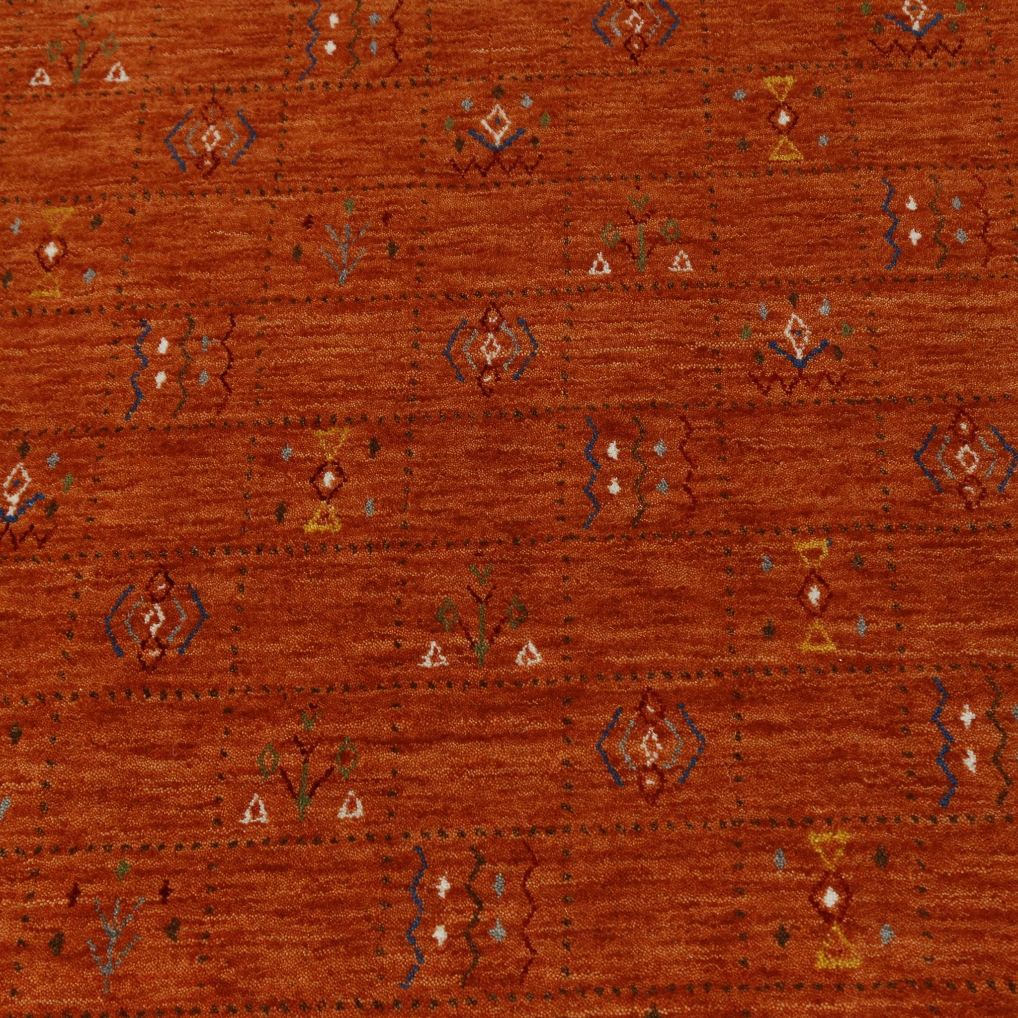 Orange Tribal Center Medallion Hand Loomed Wool Area Rug - Image 7