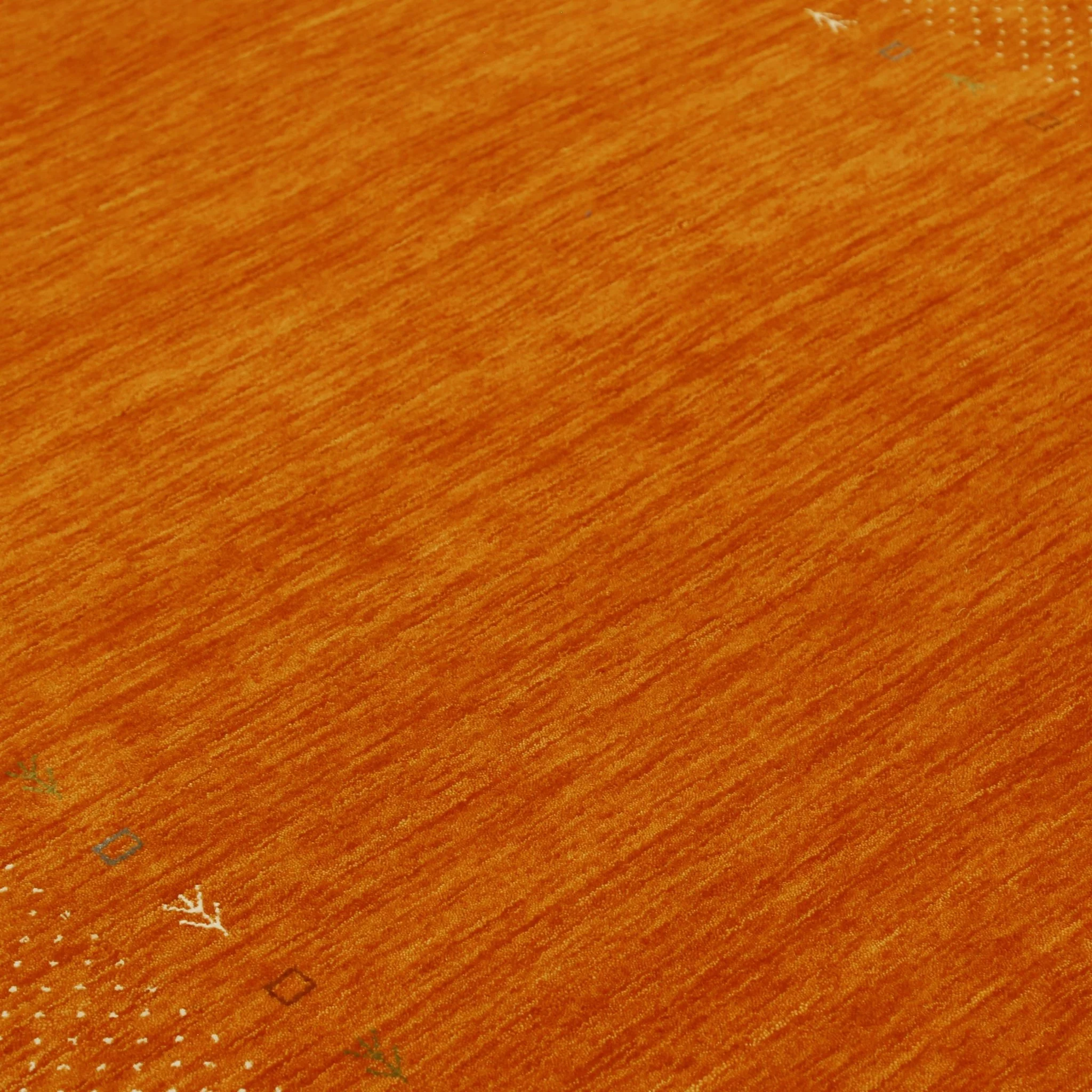 Orange Tribal Gabbeh Border Design Hand Loomed Wool Area Rug - Image 5
