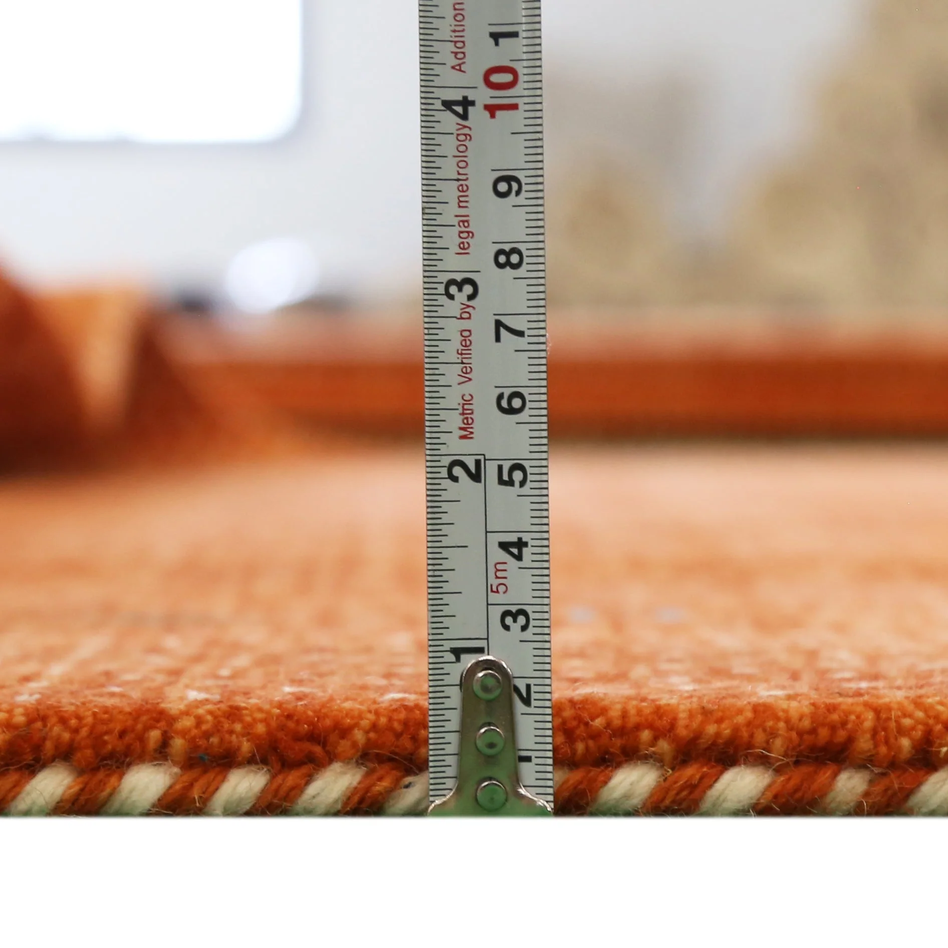 Orange Tribal Gabbeh Border Design Hand Loomed Wool Area Rug - Image 8