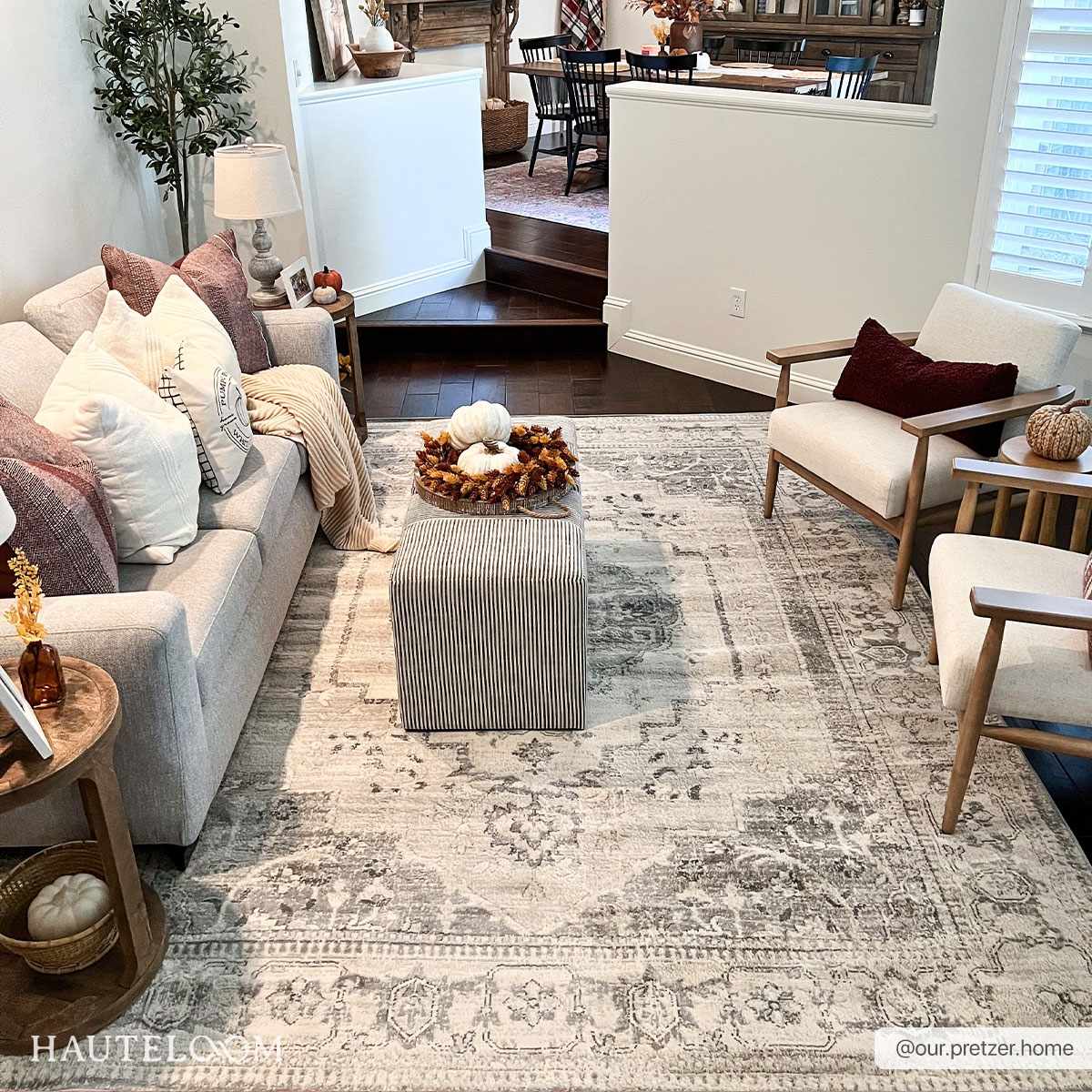 Oriental Bohemian Ivory and Gray Medium pile multi size  Area Rug - Image 2