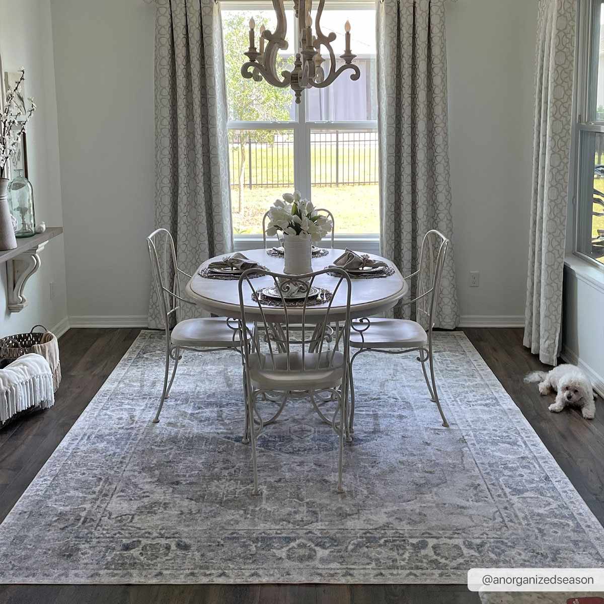 Traditional Oriental Light Brown and Blue and Medallion Design Low pile Area Rug - Image 10