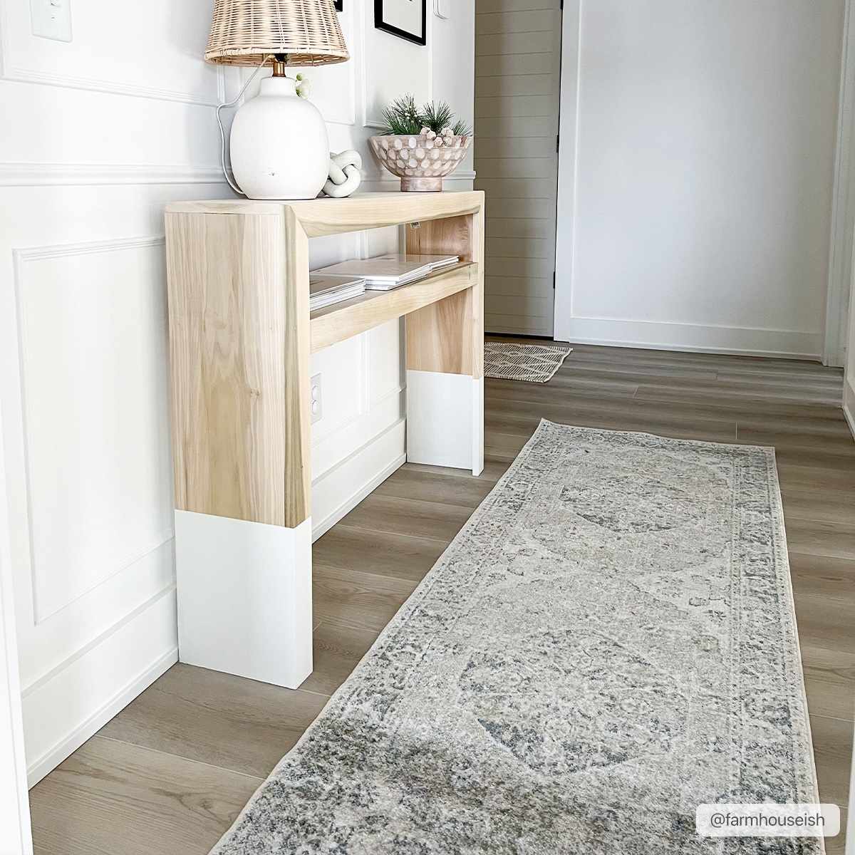 Traditional Oriental Light Brown and Blue and Medallion Design Low pile Area Rug - Image 15