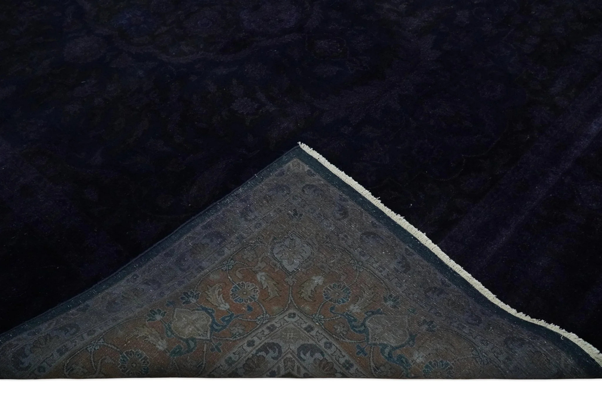 Overdyed Royal Dark Purple Hand Knotted 8x10 Traditional Oushak Design Wool Accent Rug | N362810 - Image 6