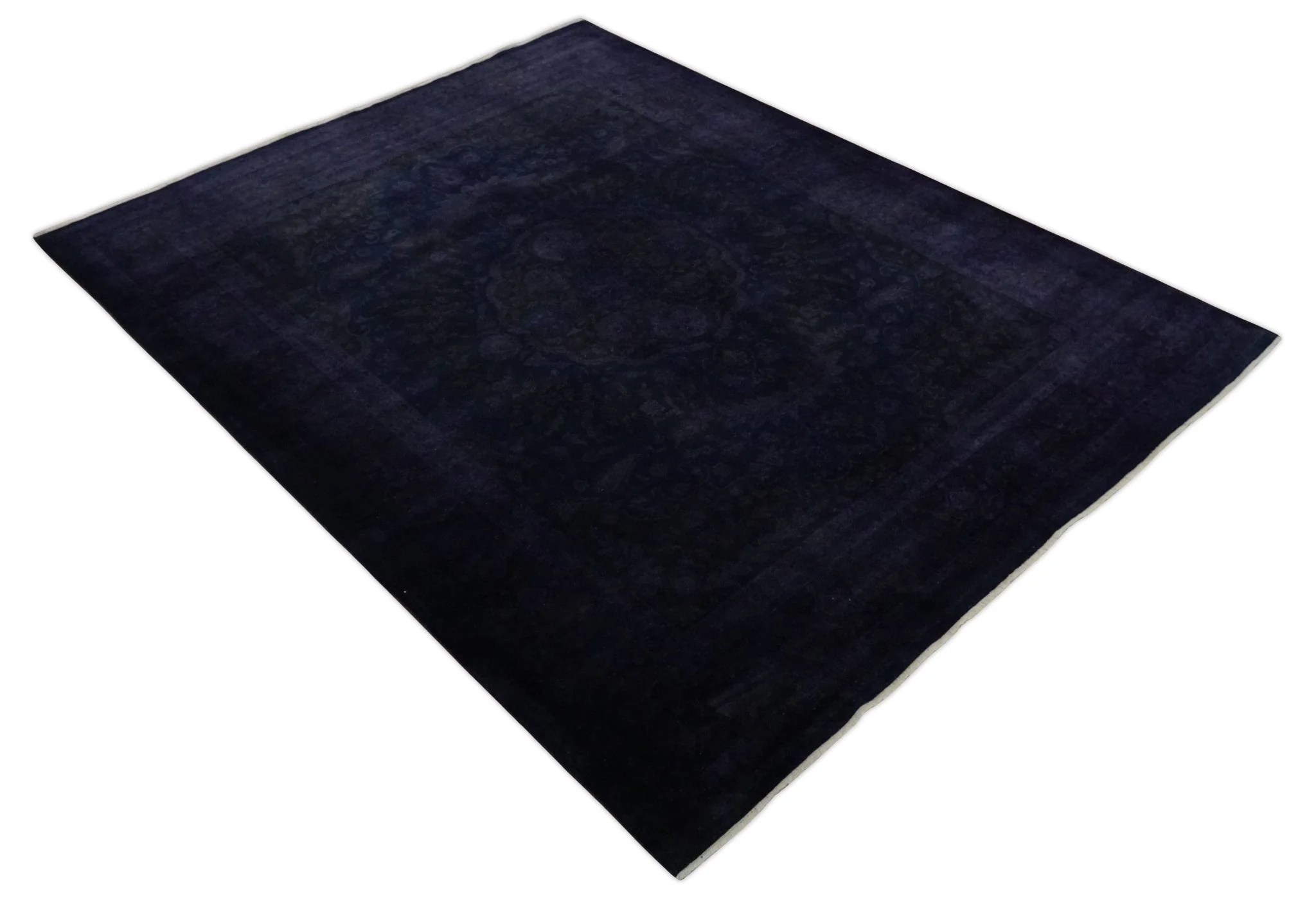 Overdyed Royal Dark Purple Hand Knotted 8x10 Traditional Oushak Design Wool Accent Rug | N362810 - Image 8