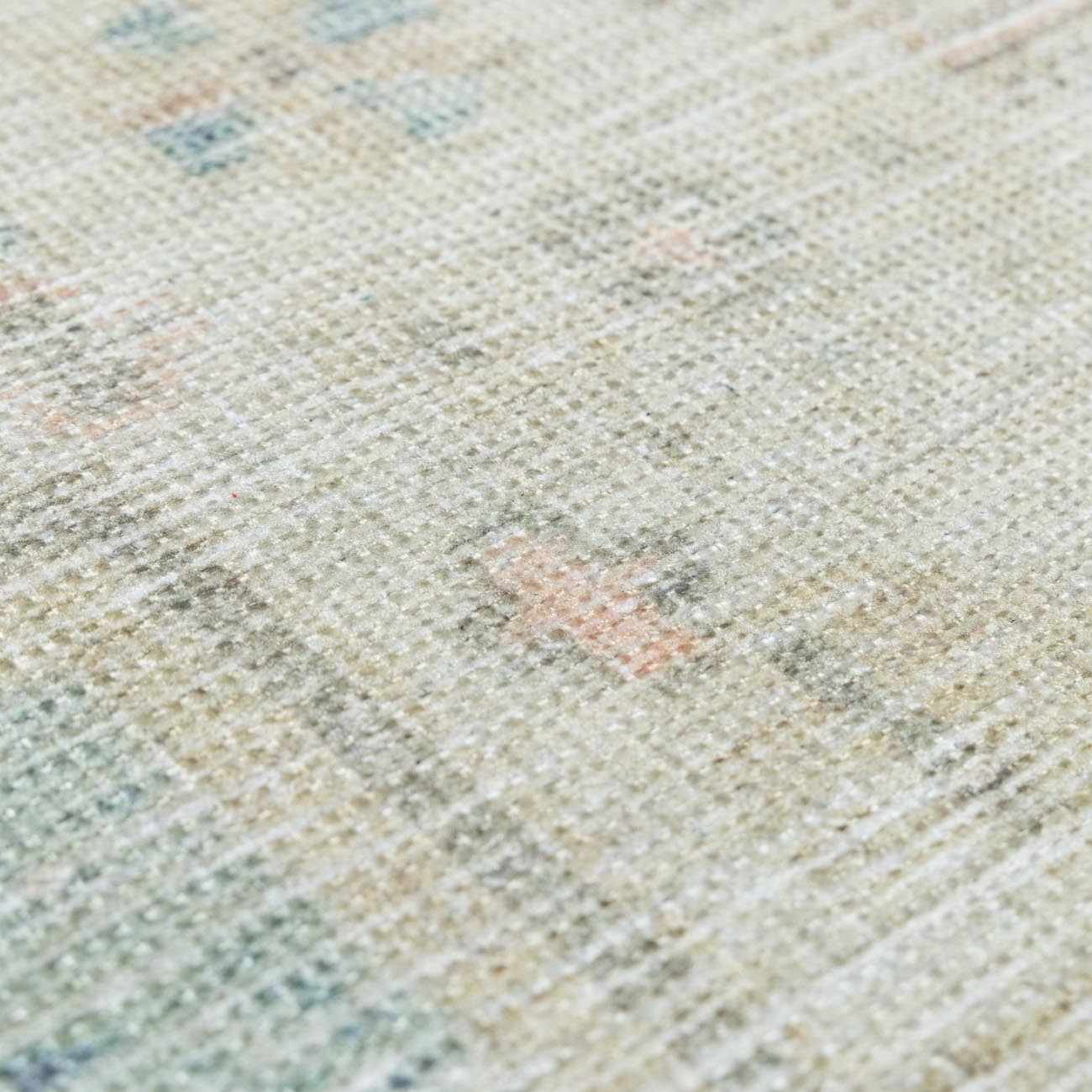 Peach, Blue, Brown and Beige Traditional Vintage Style Machine Washable Area Rug - Image 25