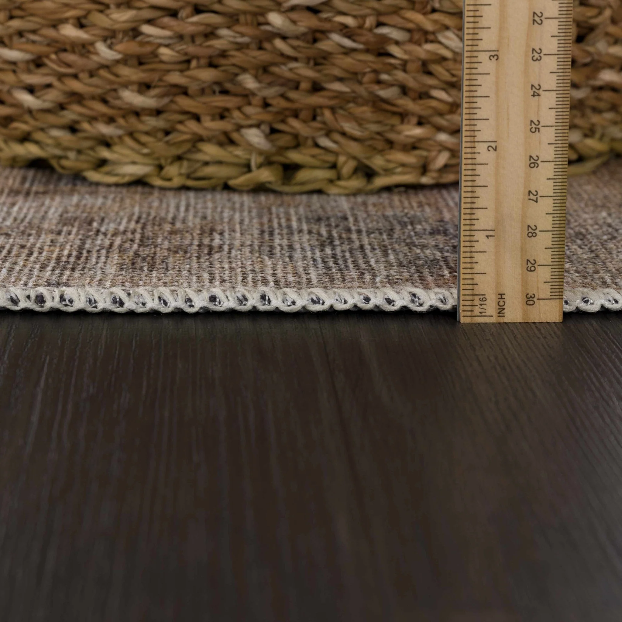 Machine Woven Peach, Silver, Blue and Brown Traditional Machine Washable Rug - Image 10