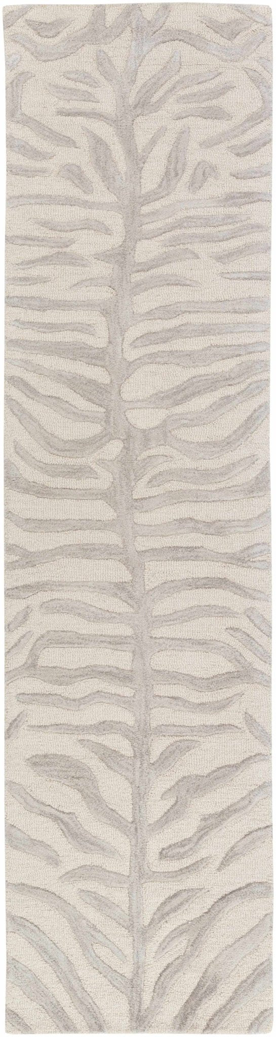 Peora Zebra Print Ivory And Gray Hand Tufted Wool Area Rug - Image 10